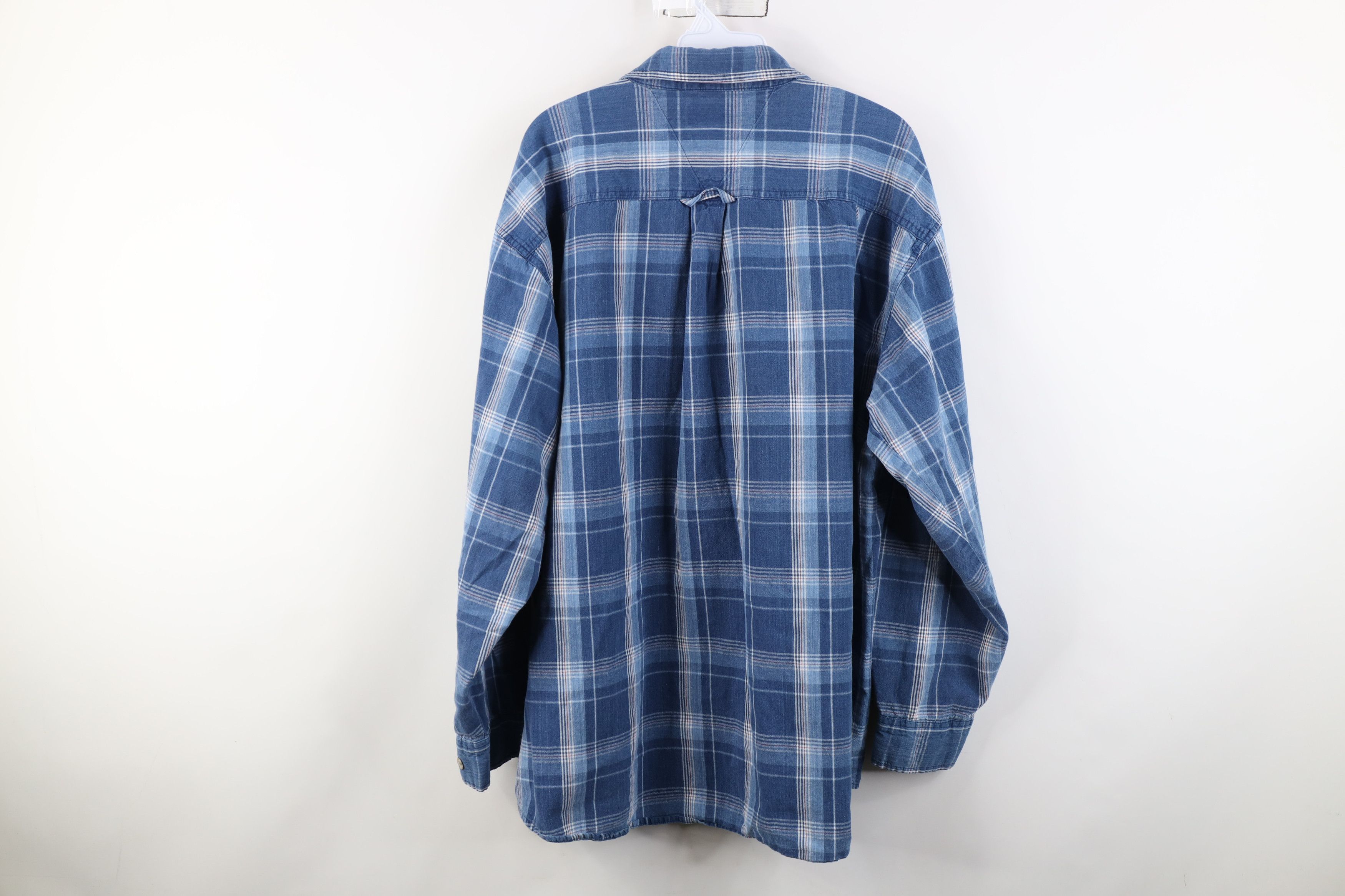 Dickies Vintage 90s Dickies Canvas Collared Button Shirt Blue Plaid Size US XXL / EU 58 / 5 - 9 Thumbnail