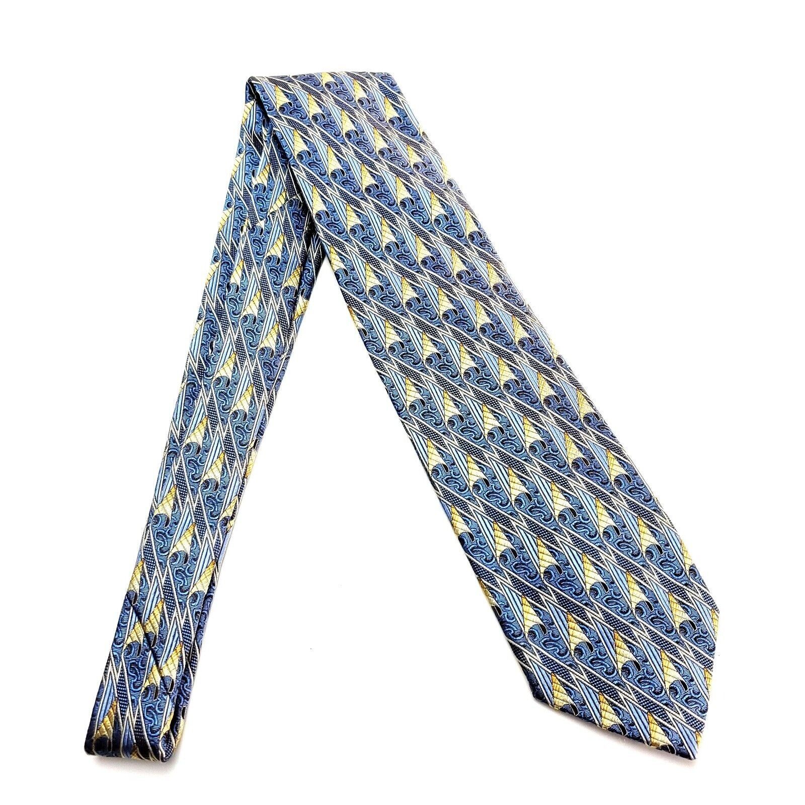 Ermenegildo Zegna Ermenegildo Zegna Silk Tie Woven Yellow Blue Size ONE SIZE - 6 Thumbnail