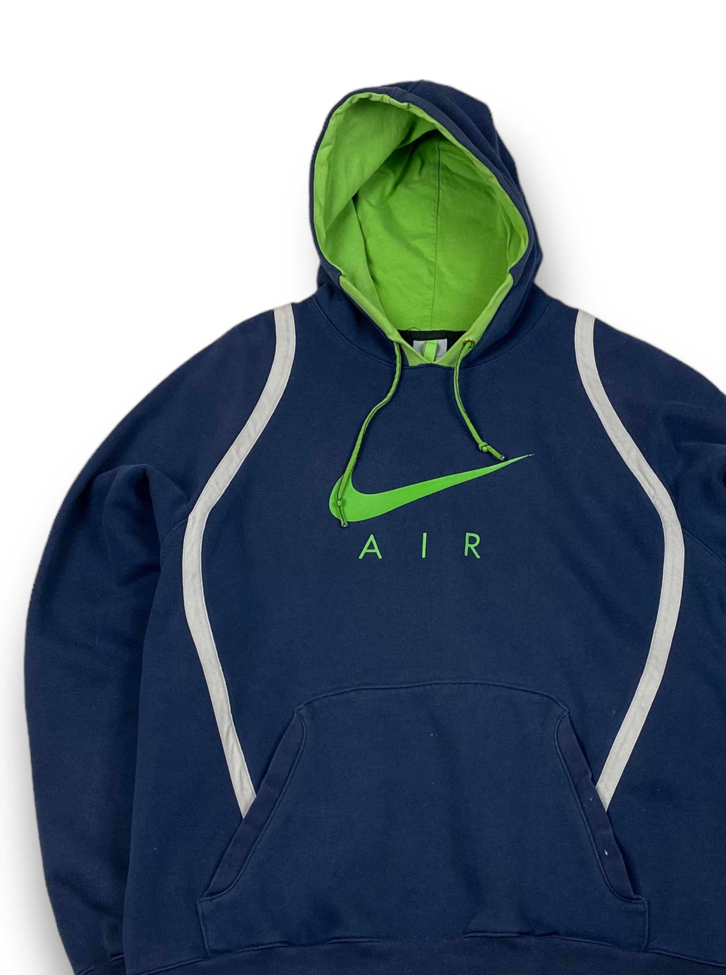 Nike Vintage NIKE AIR Navy Big Logo Hoodie M764 Size US L / EU 52-54 / 3 - 3 Thumbnail