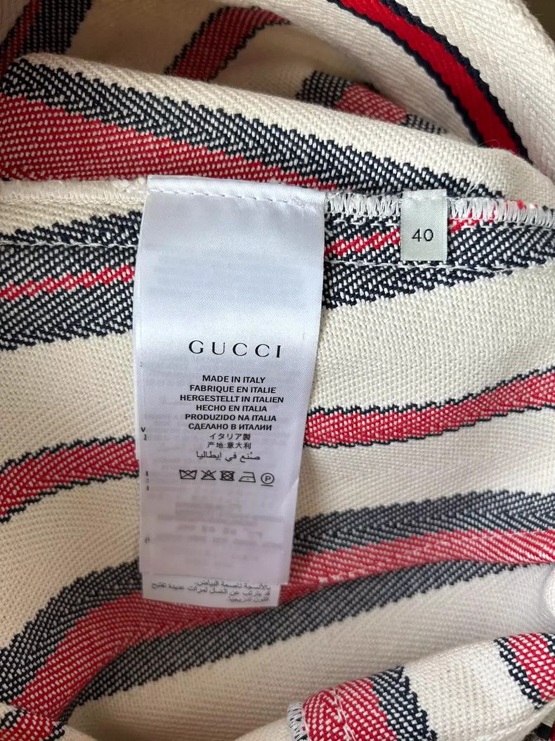 Gucci GucciStriped vintage gold buckle denim skirt 2503-Nextarrow Size 26" / US 2 / IT 38 - 5 Thumbnail