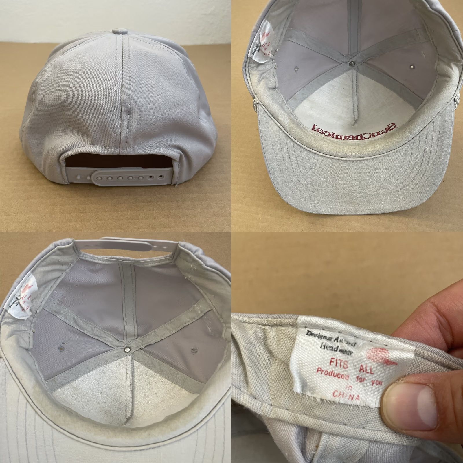 Spell Nike Sun Chemical Hat Cap Snapback Gray Corded Adjustable Logo Spell Out Rope Mens Size ONE SIZE - 8 Thumbnail