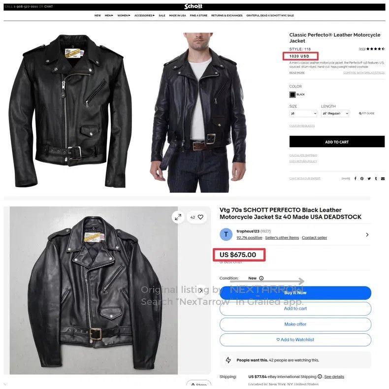 Schott Schott Motorcycle jacket 118 Size US M / EU 48-50 / 2 - 8 Thumbnail
