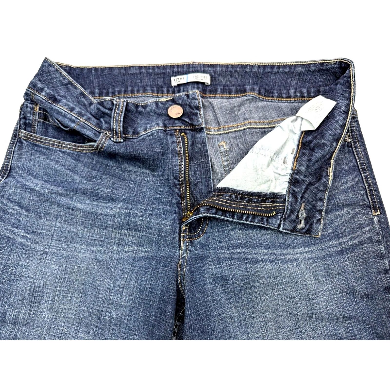 Lee LEE Riders Mid Rise Straight Leg Jeans Women 12M Blue Denim 32x28 Classic Fit Jeans Size 34" / US 12 / IT 48 - 7 Thumbnail