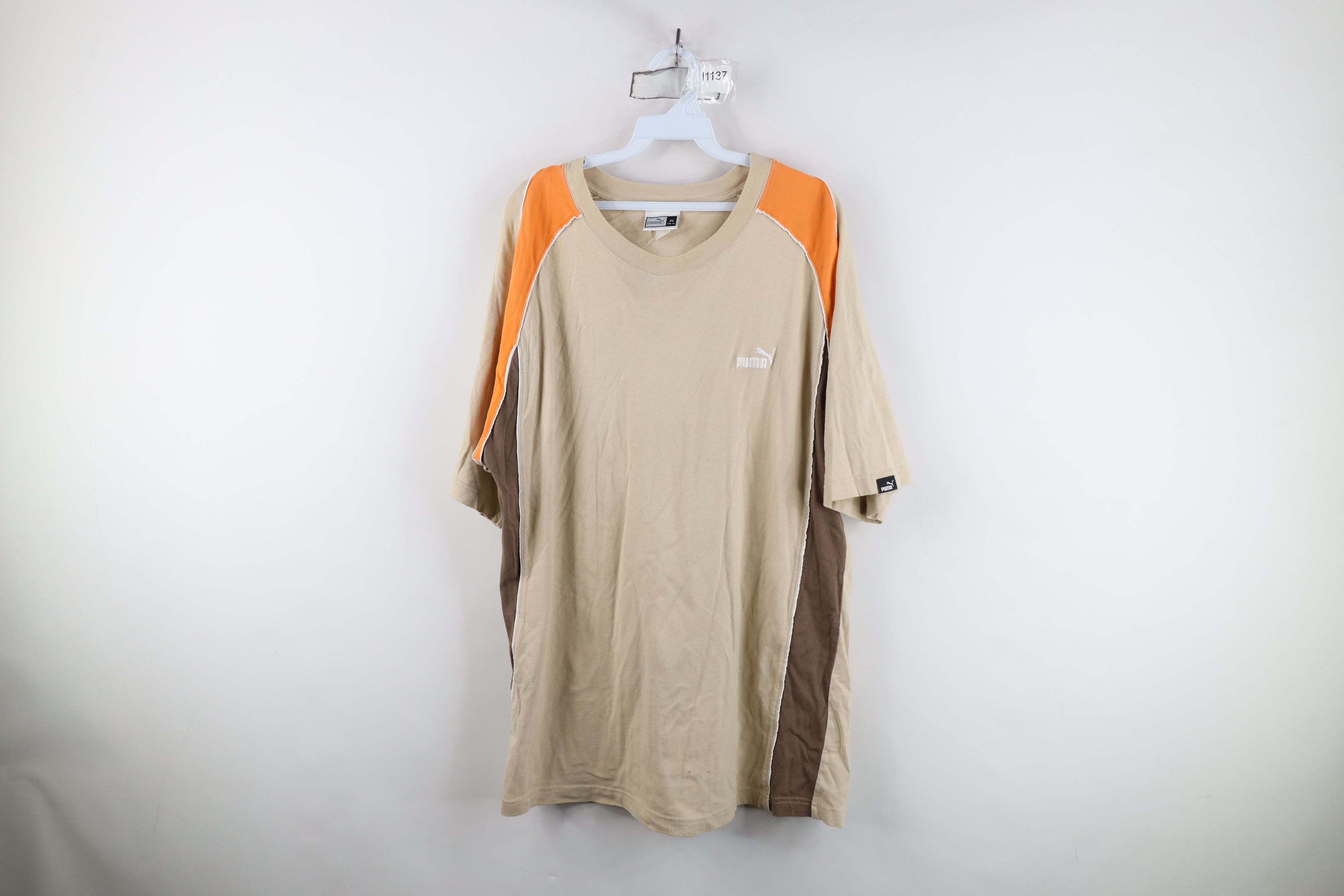 Puma Vintage 90s Y2K Puma Spell Out Baggy Fit T-Shirt Earth Tone Size US XL / EU 56 / 4 - 1 Thumbnail