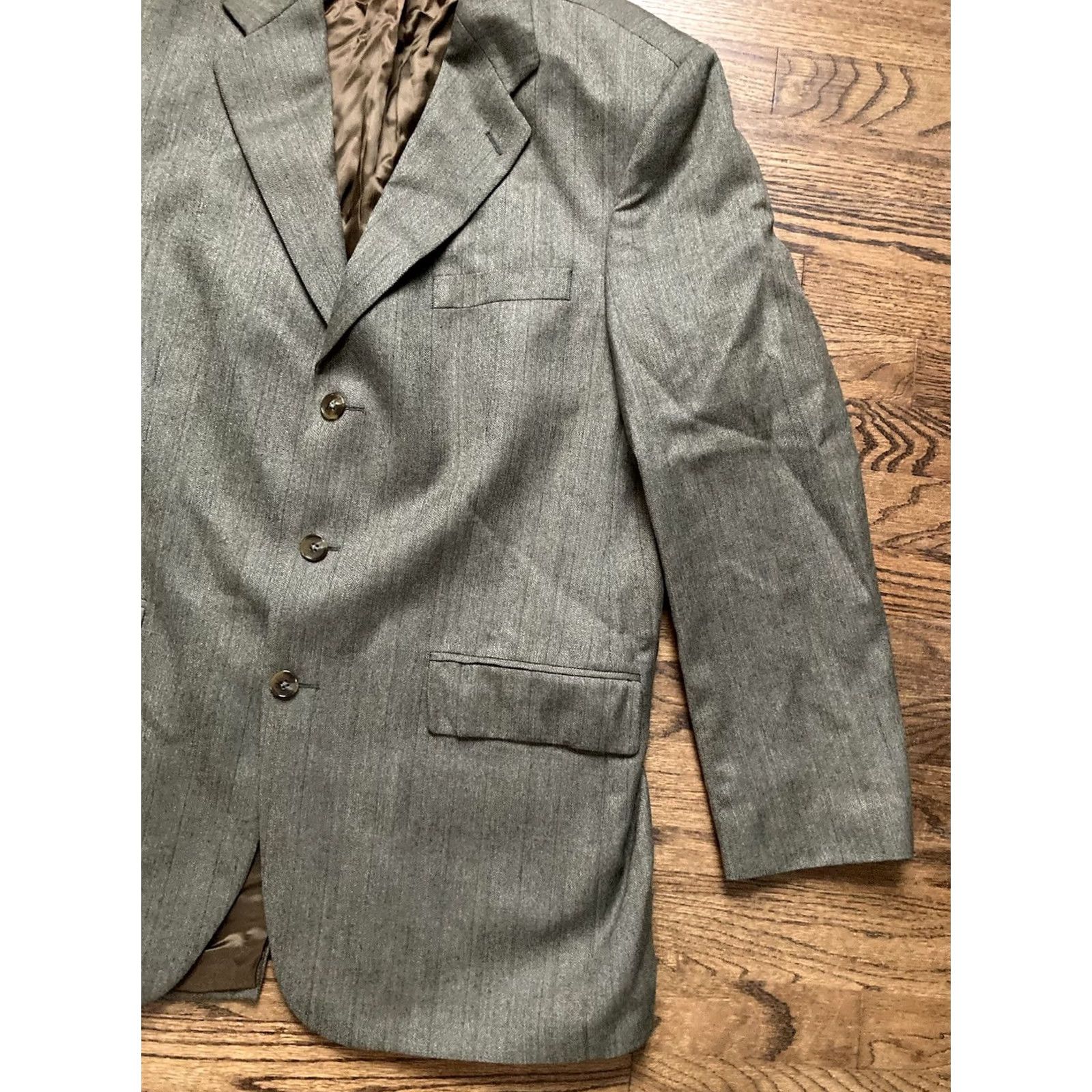Ralph Lauren Lauren Ralph Lauren Blazer Jacket Mens 43 Tall Wool Alpaca Brown Herringbone Wool 2 Piece Mens Tall Brown 43 Size 46R - 3 Thumbnail