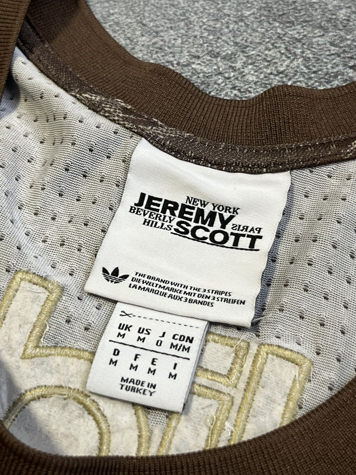 Adidas × Jeremy Scott RARE Adidas X Jeremy Scott Brown Stripe Top Shirt #22 Size US M / EU 48-50 / 2 - 6 Thumbnail