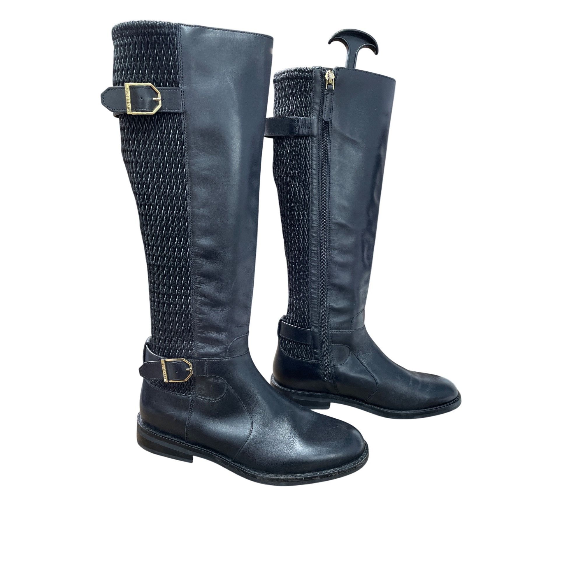 Cole Haan Cole Haan Womens black Leather Knee-High Equestrian Riding B Size US 6.5 / IT 36.5 - 5 Thumbnail