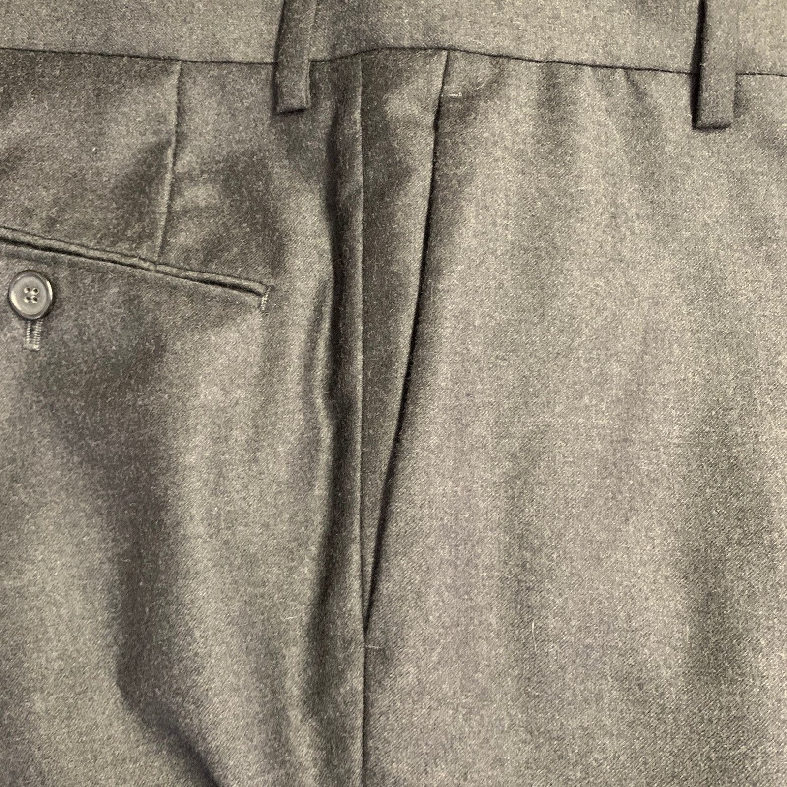 Jil Sander JIL SANDER Grey Charcoal Twill Wool Tapered Dress Pants Size US 30 / EU 46 - 6 Thumbnail