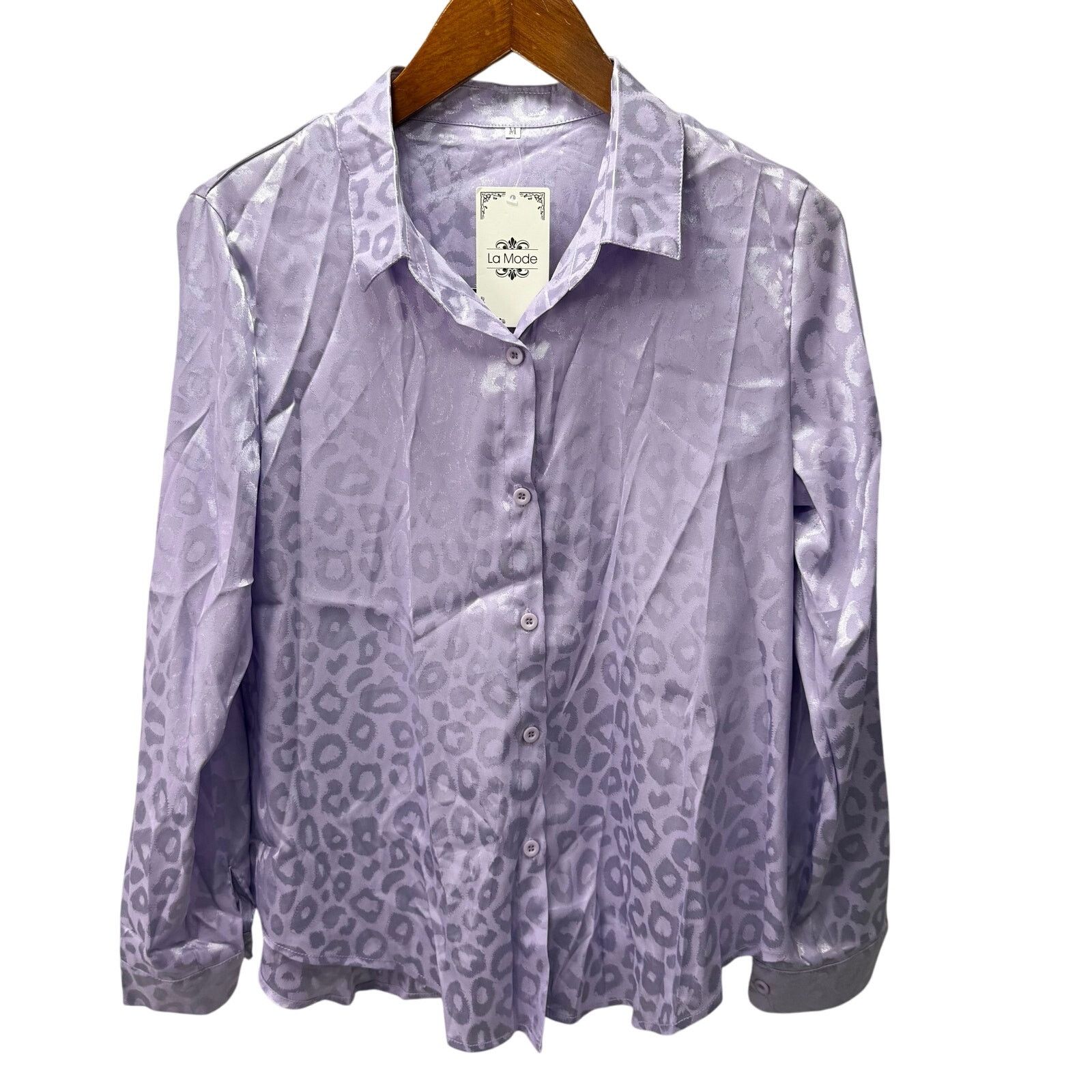 Modernica La Mode Women's Blouse Top sz M Purple Silky NEW # H17 Size M / US 6-8 / IT 42-44 - 6 Thumbnail
