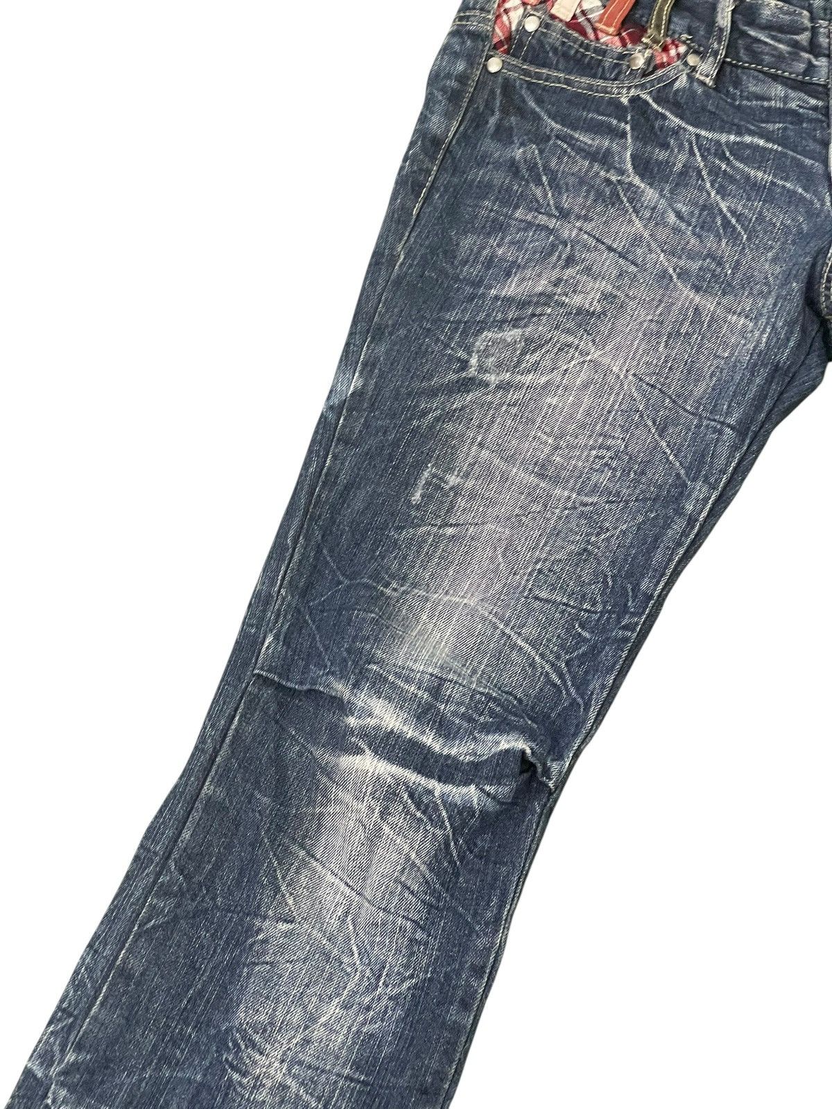 Japanese Brand Double Waist Jeans Roddle Faded Denim Slim1🟦6 Size US 32 / EU 48 - 7 Thumbnail