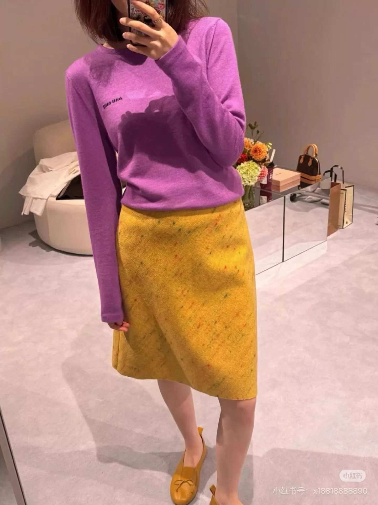 Miu Miu Miu Miu 25FW Yellow Twill Wool Skirt 38 Mint Size 26" / US 2 / IT 38 - 5 Thumbnail