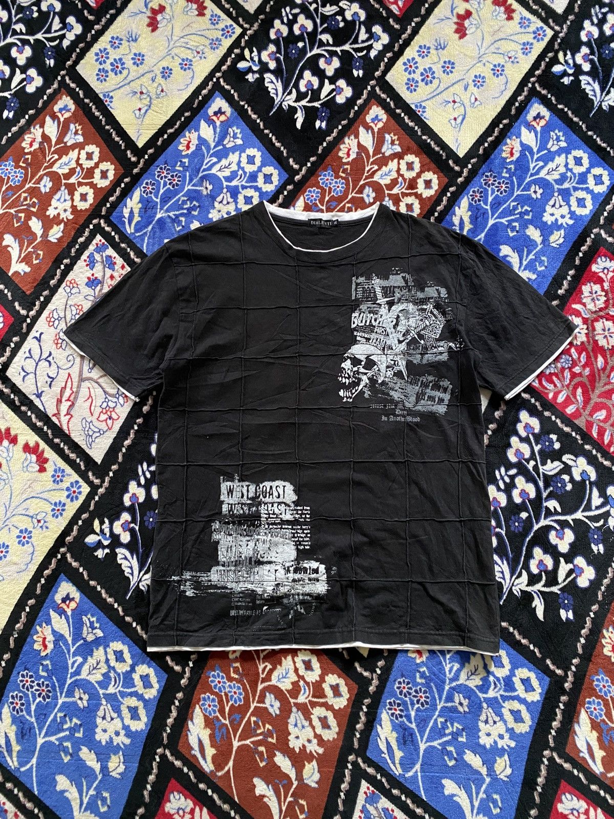 If Six Was Nine Dialetti Poem Texture Skull Punk Tshirt Size US XL / EU 56 / 4 - 1 Thumbnail