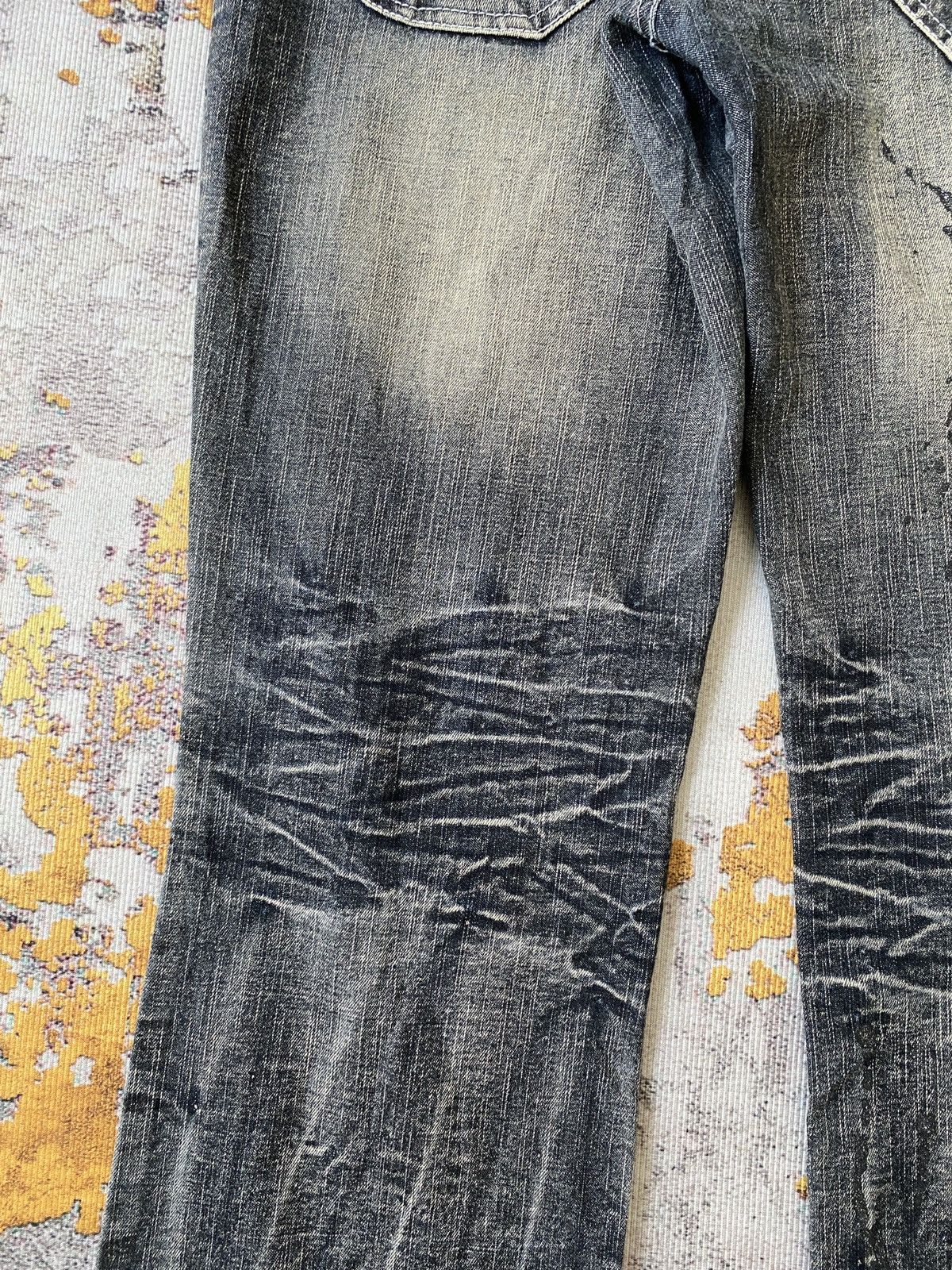 Japanese Brand Black Baccara Distressed Claws Mark Design Flare Denim Size US 32 / EU 48 - 16 Thumbnail