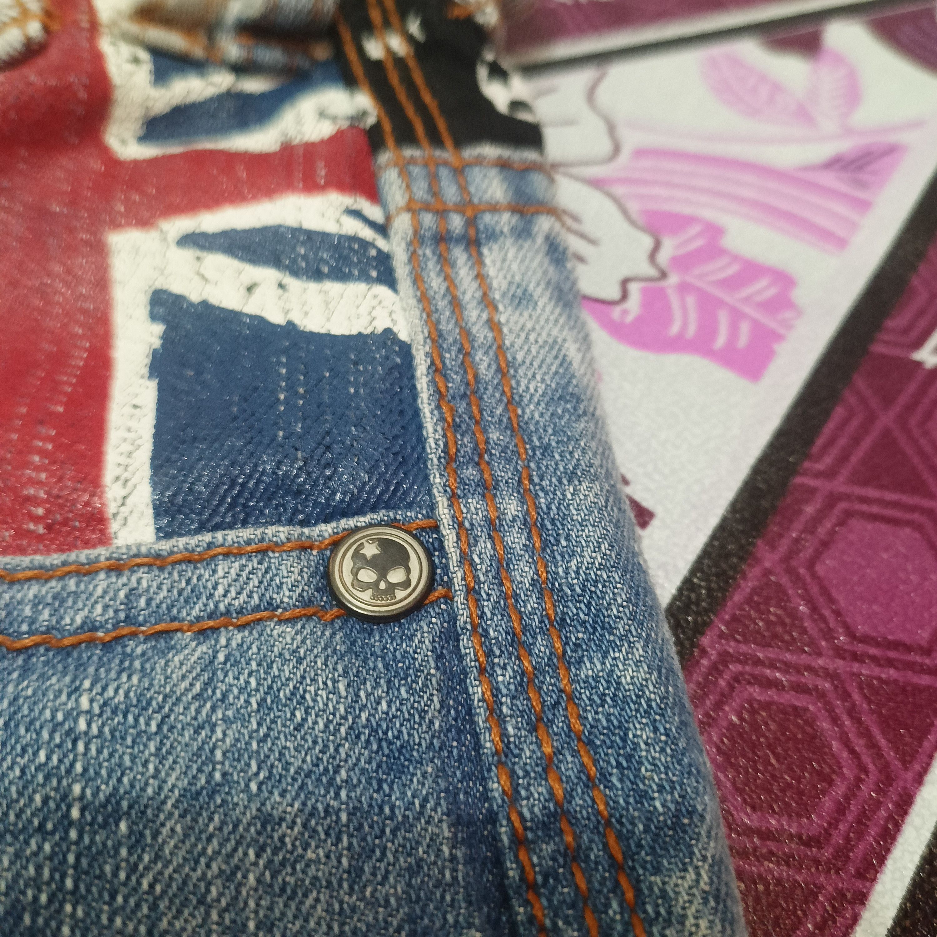 Japanese Brand RARE JEANS SKULLS BA-TSU STUDIOS BOY Flared Denim Size US 29 - 6 Thumbnail