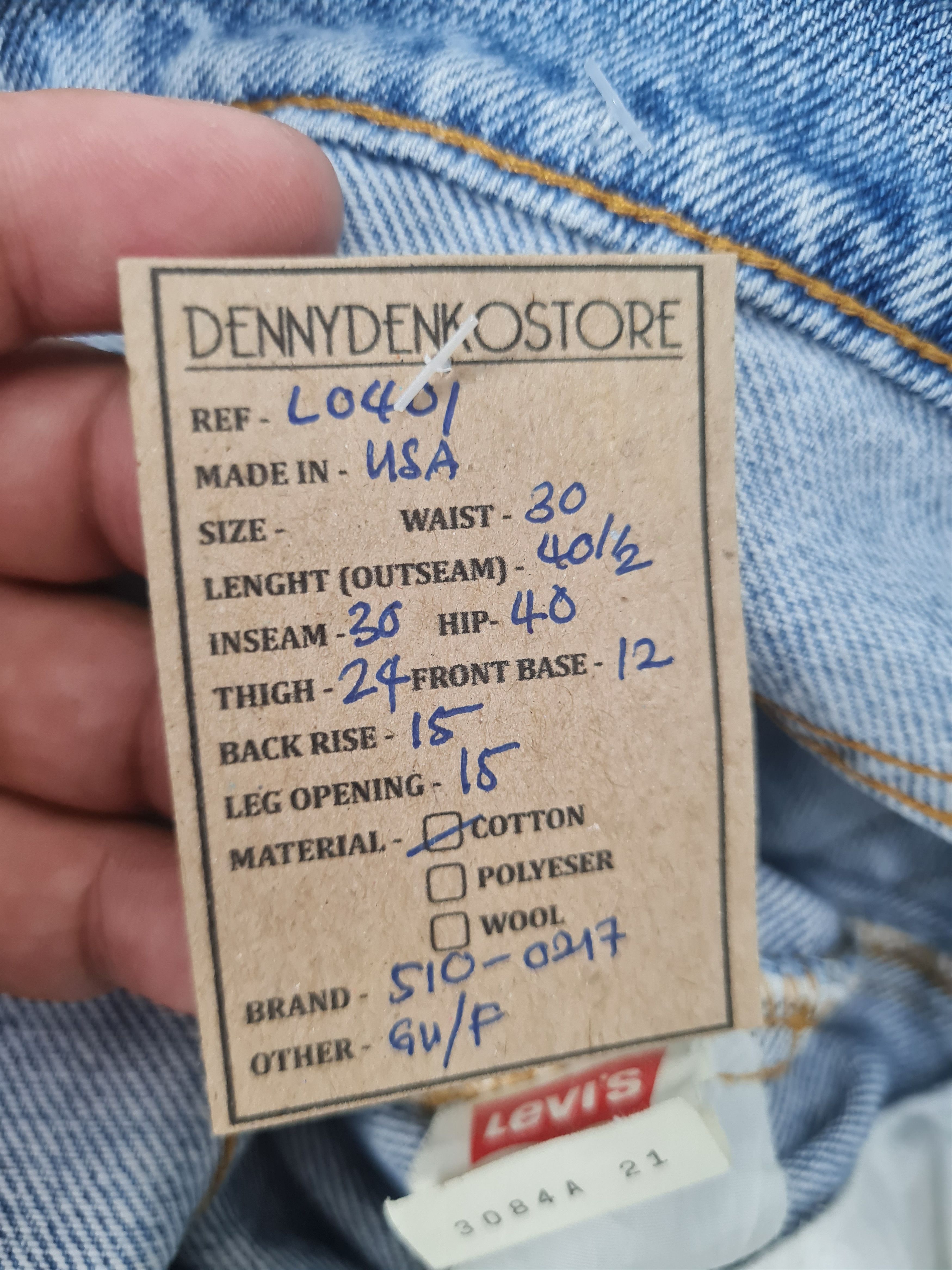 Levi's Vintage Clothing Vtg 90's LEVIS 510 Faded Light Wash Jeans L0399 Size 30X30 Size US 30 / EU 46 - 16 Thumbnail