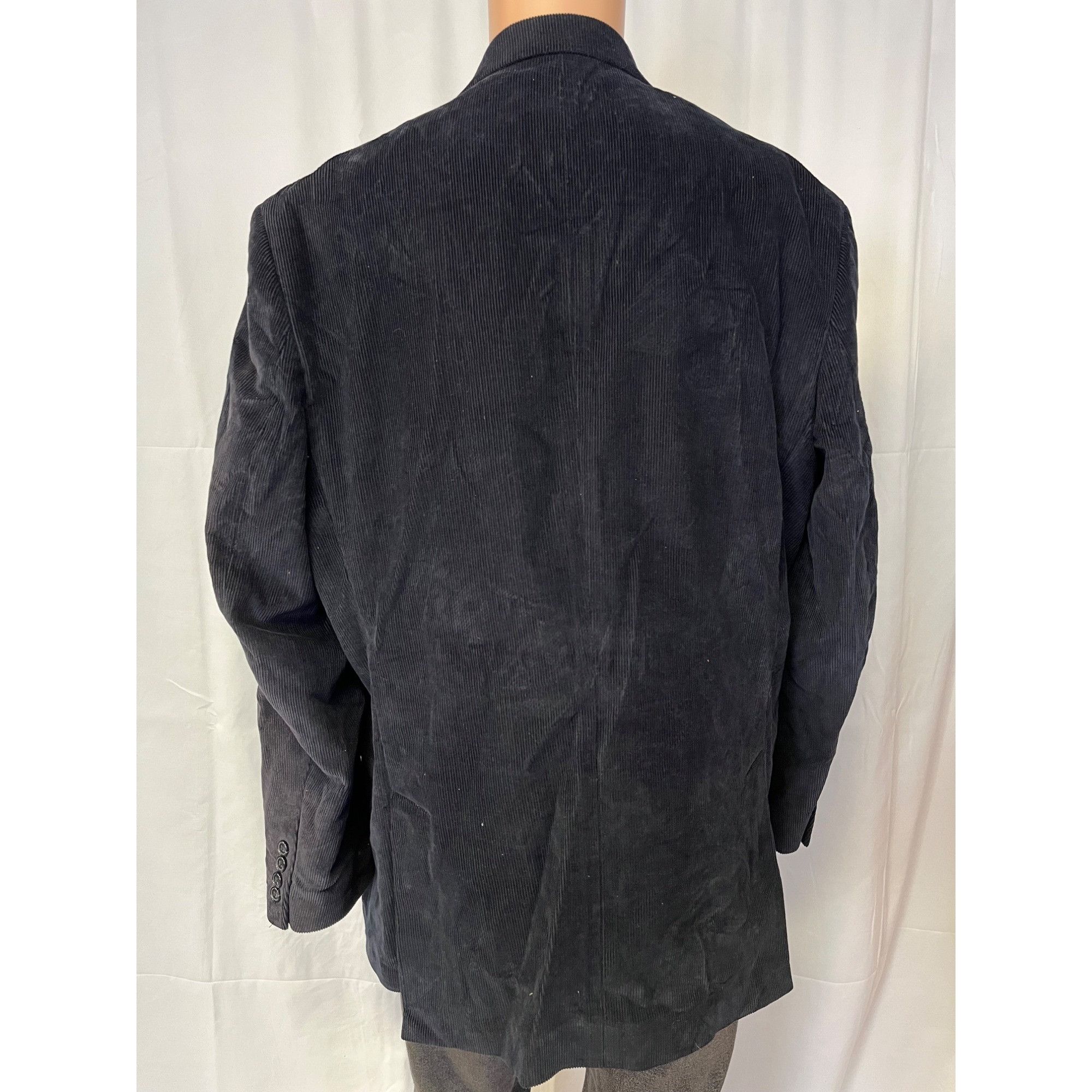 Tasso Elba Tasso Elba Mens Black Conduroy Blazer Coat Size XL SKU 6808 Size 50R - 2 Thumbnail