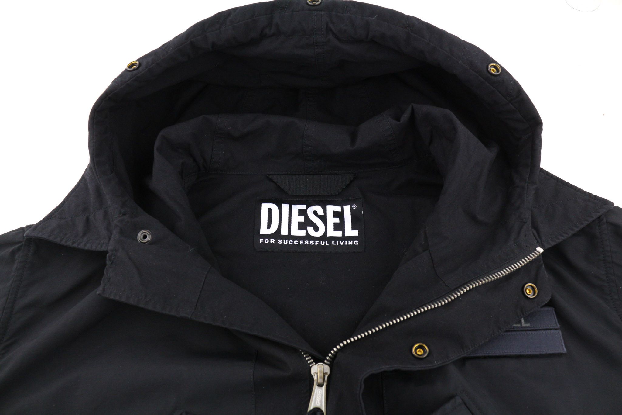 Diesel W-MILES M Black Parka Hooded Zip Logo Jacket 82062 Size US M / EU 48-50 / 2 - 5 Thumbnail