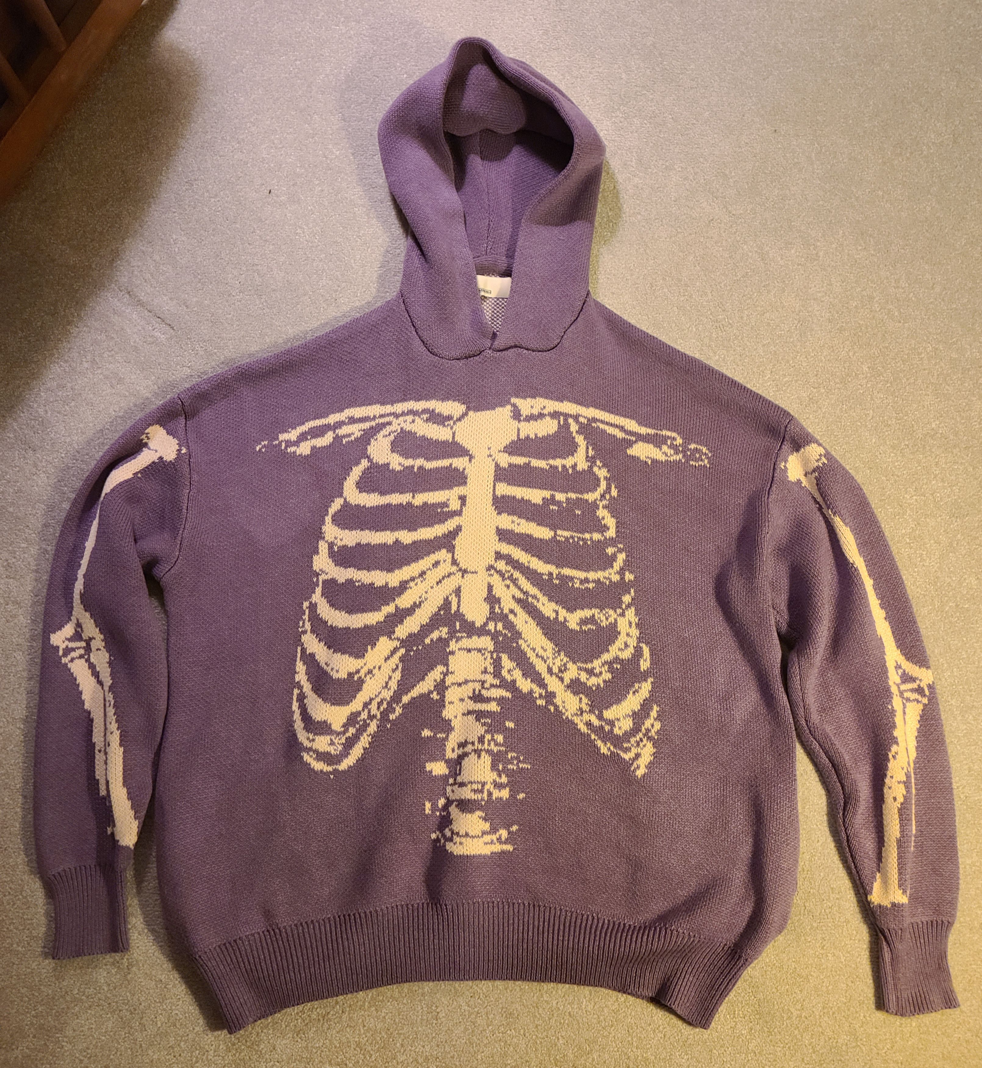 TeamSESH TeamSESH Oversized Knit Skeleton Hoodie (Fits like L) Size US M / EU 48-50 / 2 - 1 Thumbnail