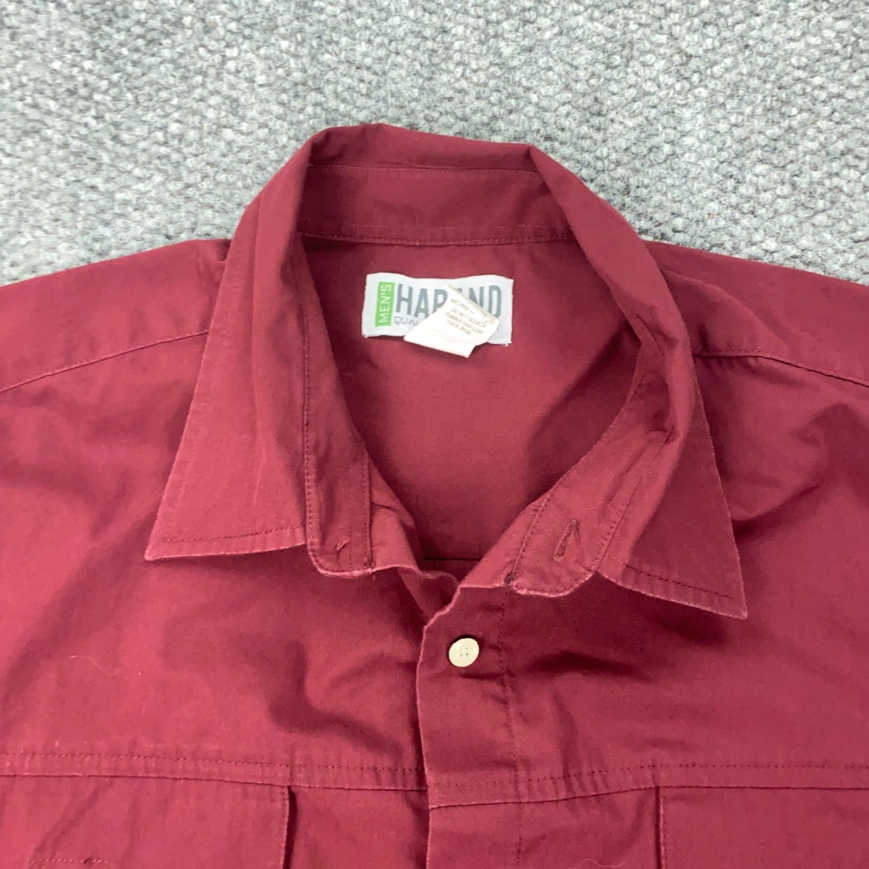 Haband Haband Shirt Mens M Maroon Snap Collar Shirt Outdoor Safari Haband Travelers Casual Workwear Sport Outdoor Size US M / EU 48-50 / 2 - 4 Thumbnail
