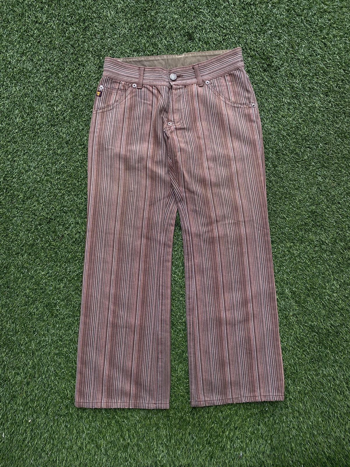 291295=Homme Vintage 291295=Homme Striped Flared Jeans Size US 35 - 2 Thumbnail