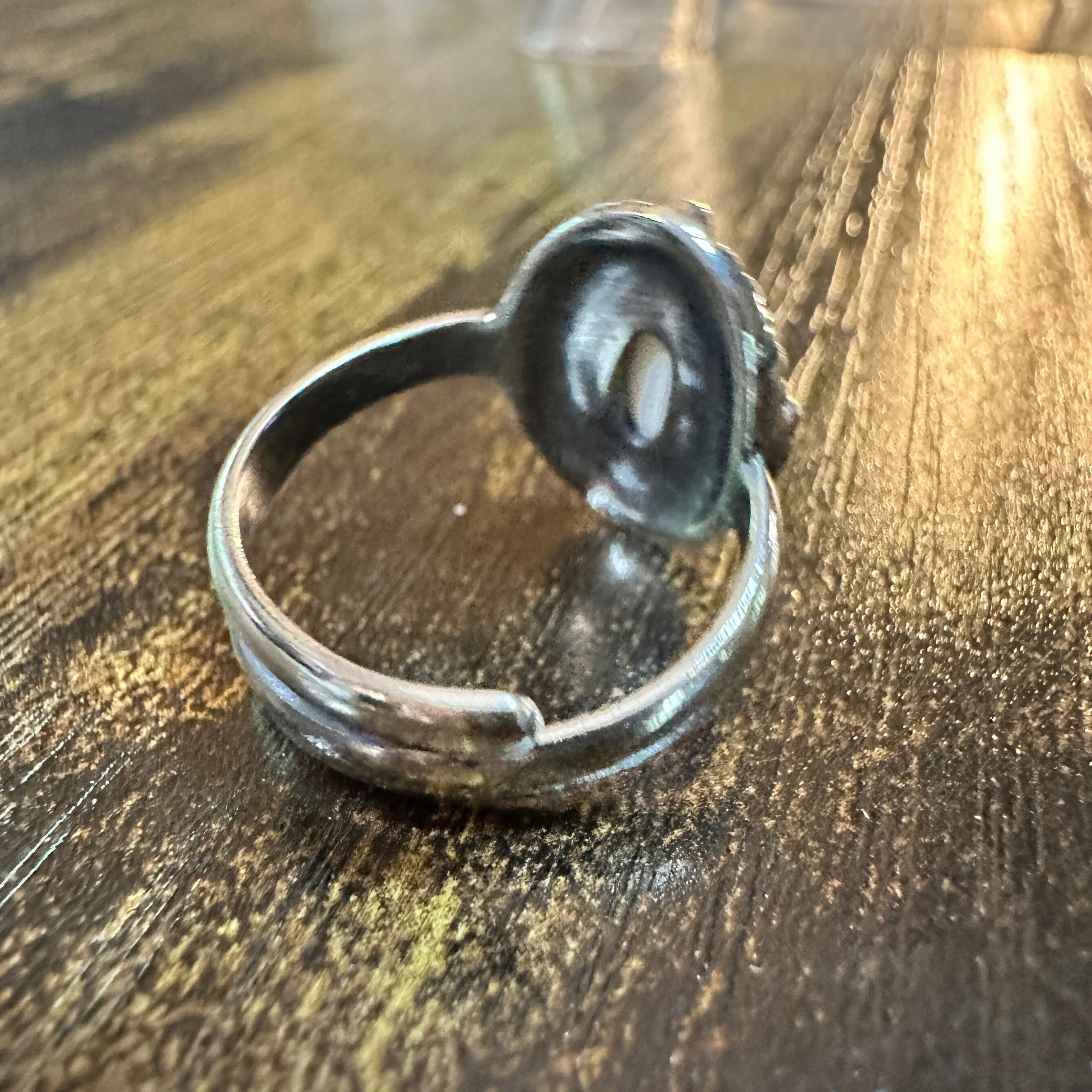 Other Boho Native American Radiant White Agate Statement Ring, Ste Size ONE SIZE - 7 Thumbnail