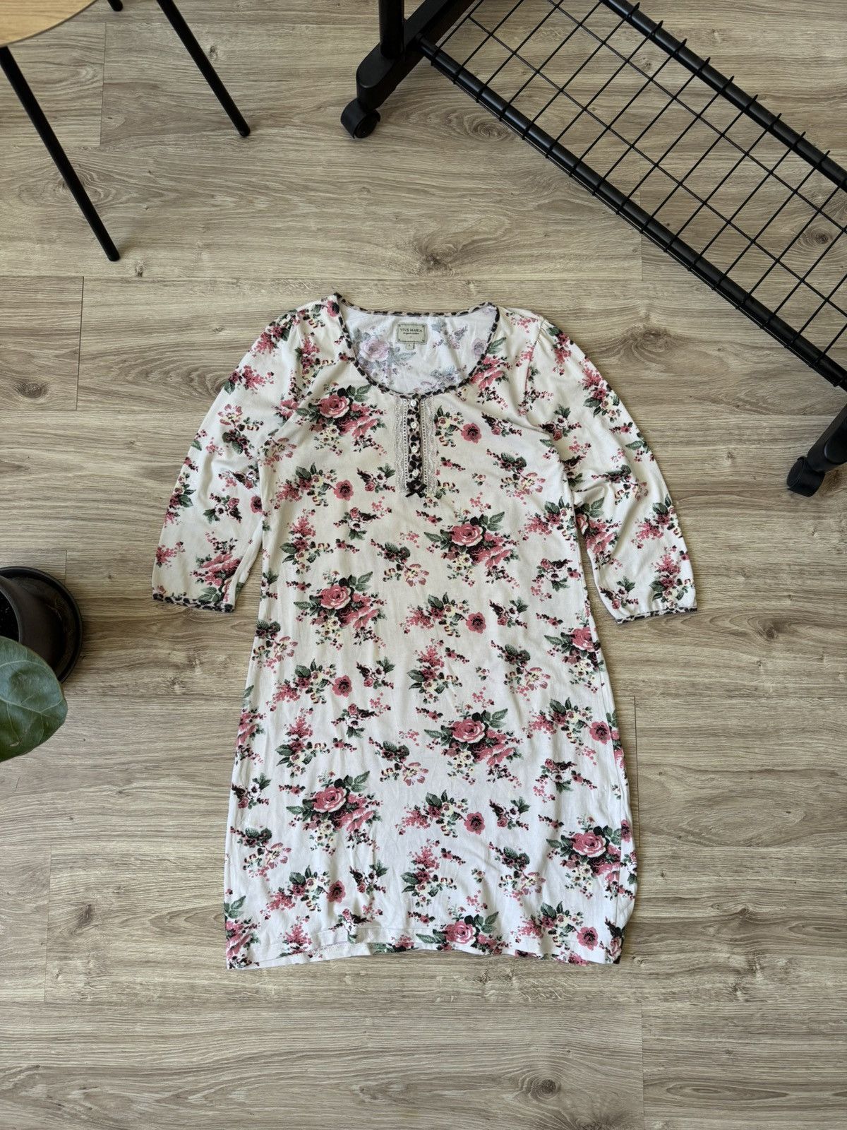 Designer Vintage + Vive Maria + Cute Floral Print Night Dress Size L / US 10 / IT 46 - 1 Thumbnail