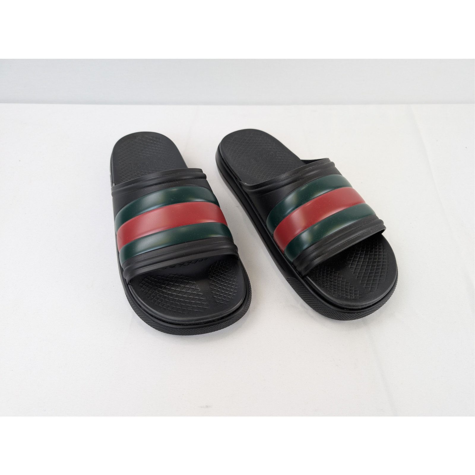 Gucci o1rshd1 Men's Web Slide Sandal Slipper with signature green Size US 11.5 / EU 44-45 - 6 Thumbnail