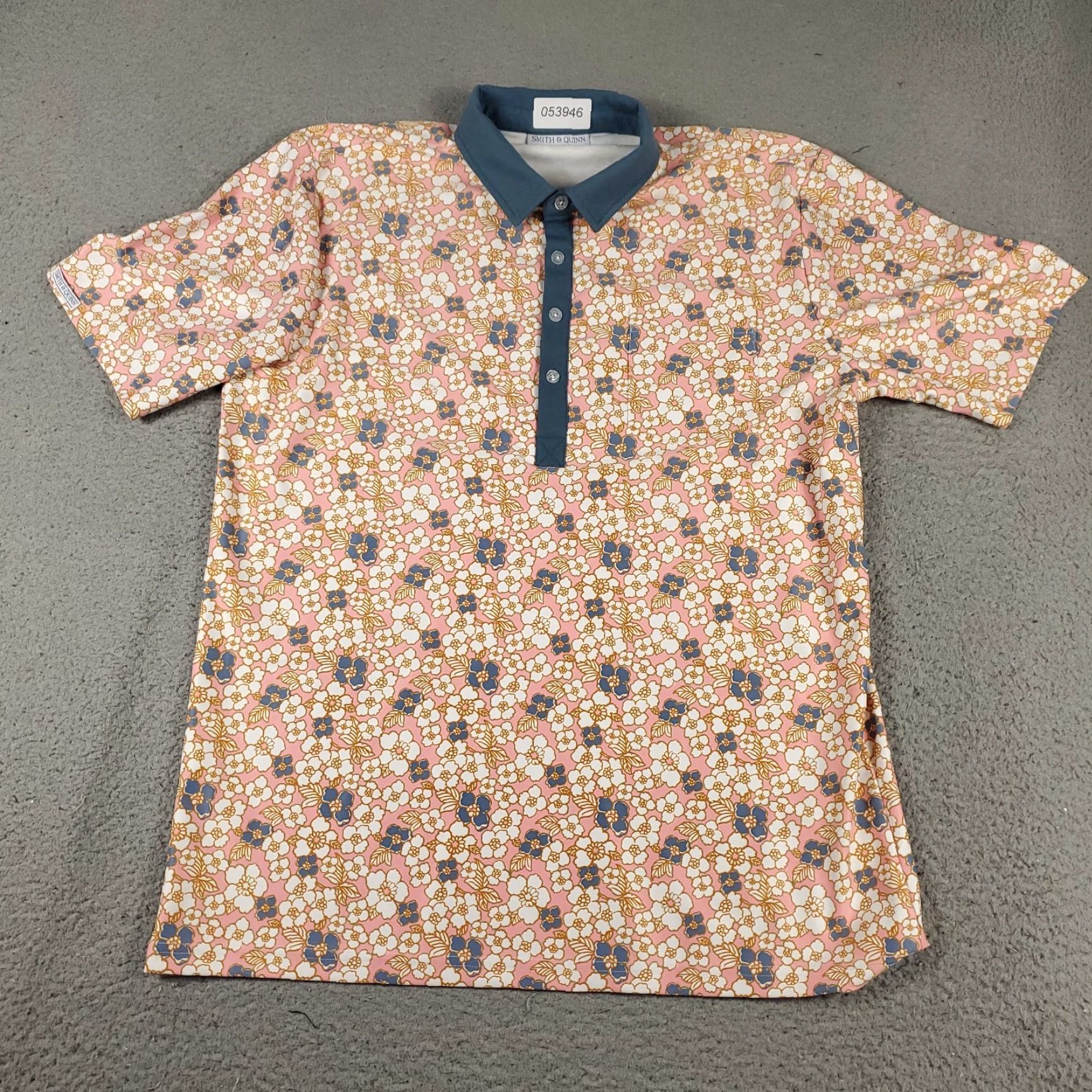 Vintage Smith & Quinn Polo Shirt Mens Large Pink Floral Performance Golf Short Sleeve Shirt Size US L / EU 52-54 / 3 - 2 Thumbnail