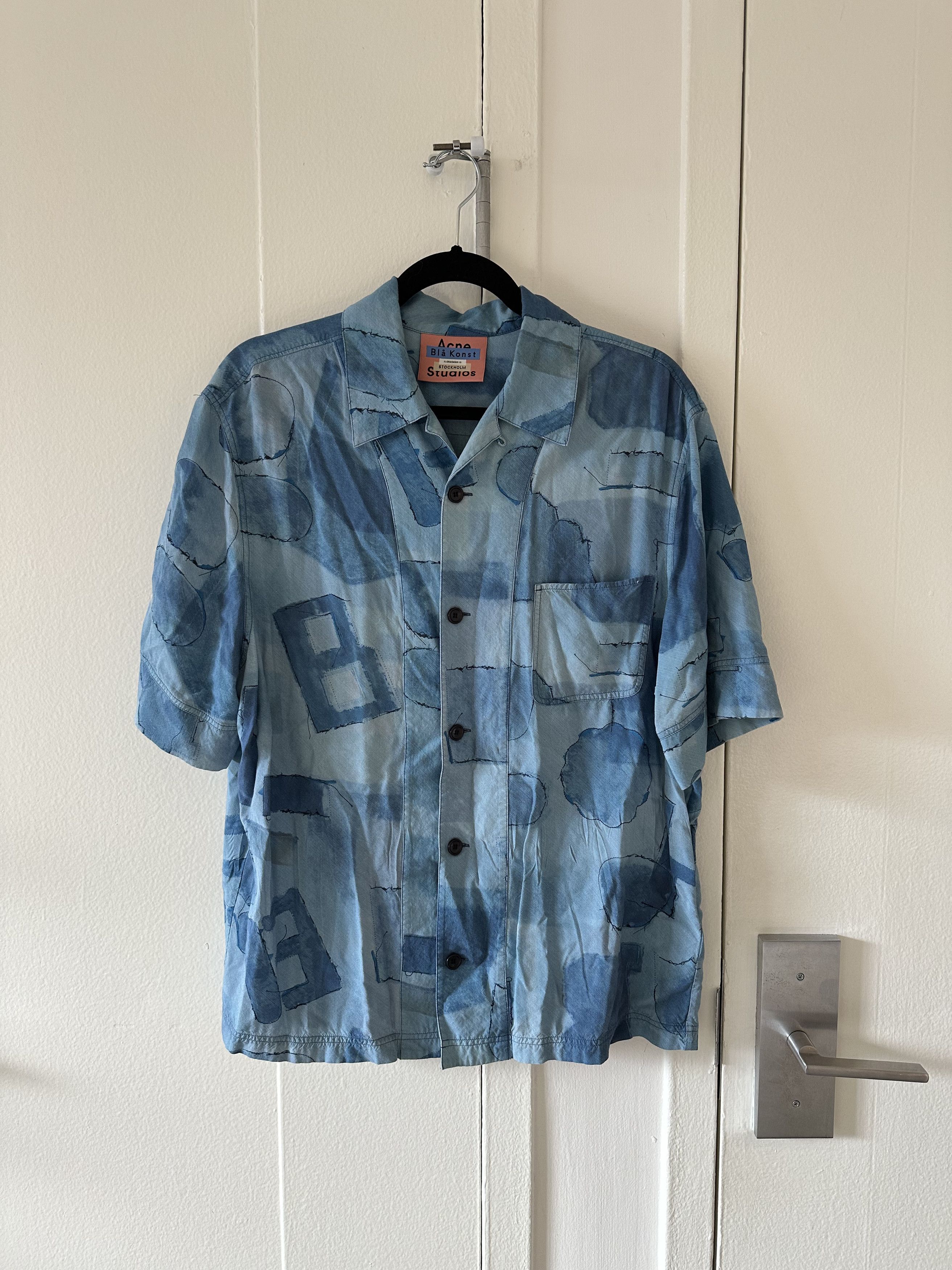 Acne Studios Acne Studios Bla Konst Abstract Pattern Camp Collar Shirt Size US M / EU 48-50 / 2 - 1 Thumbnail