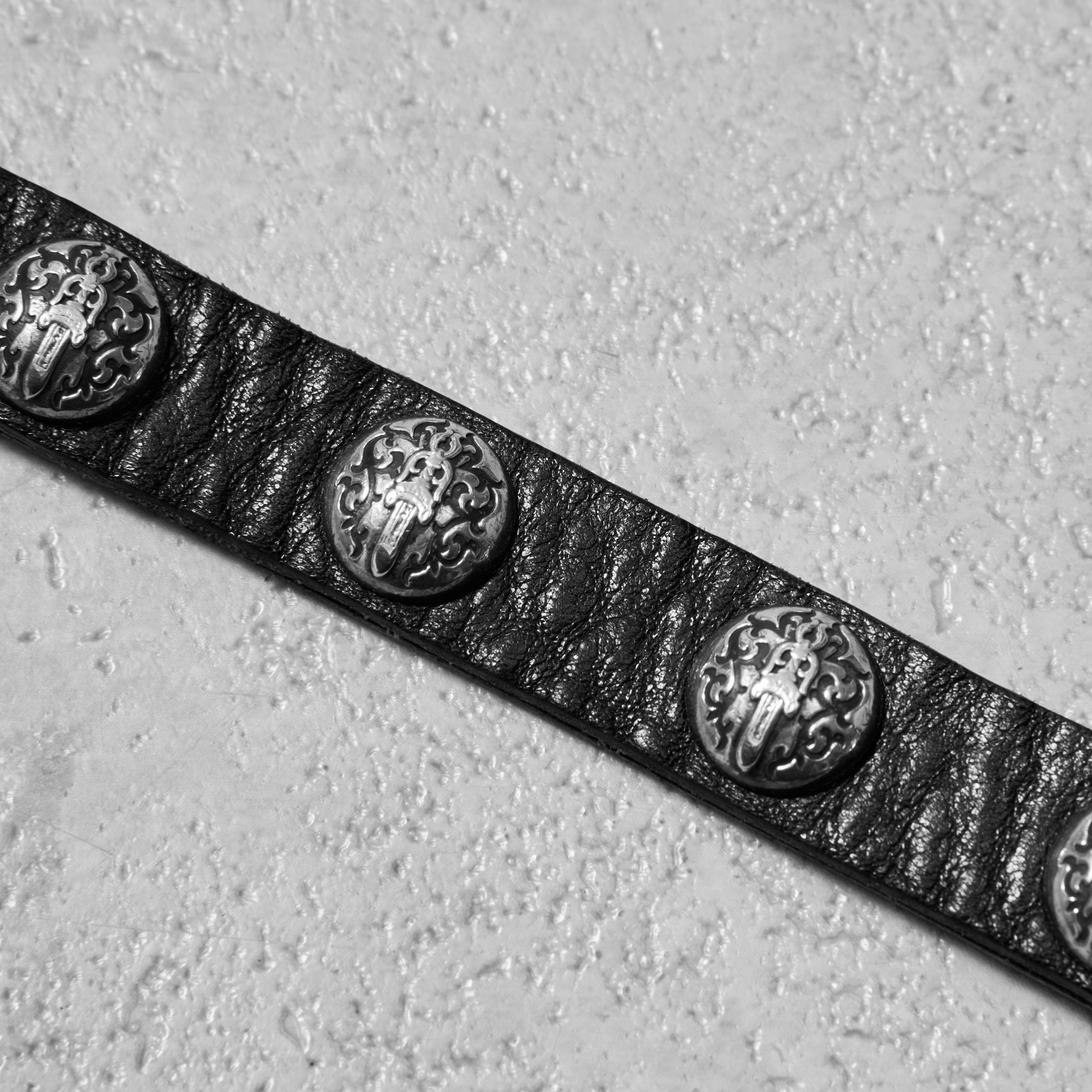 Chrome Hearts CHROME HEARTS 2 Button 2 Snap Bracelet Cross Black Leather Size ONE SIZE - 5 Thumbnail
