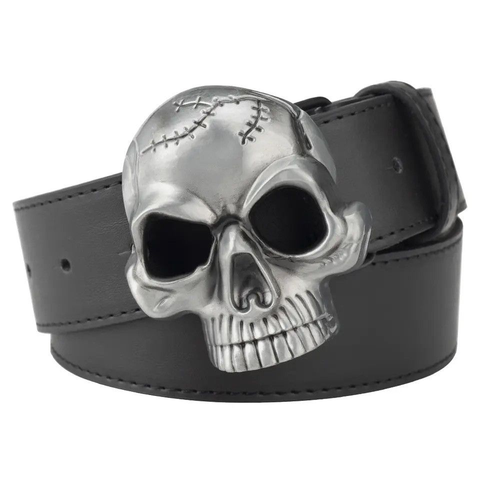 Jewelry Men's Skull Buckle Fashion Ghost Town Decorative Belt Size ONE SIZE - 1 Thumbnail