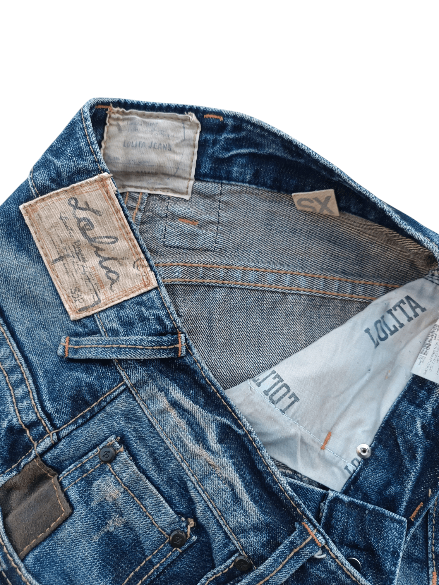Japanese Brand Lolita 79 Jeans Distress Faded Blue Denim Size US 30 / EU 46 - 13 Thumbnail