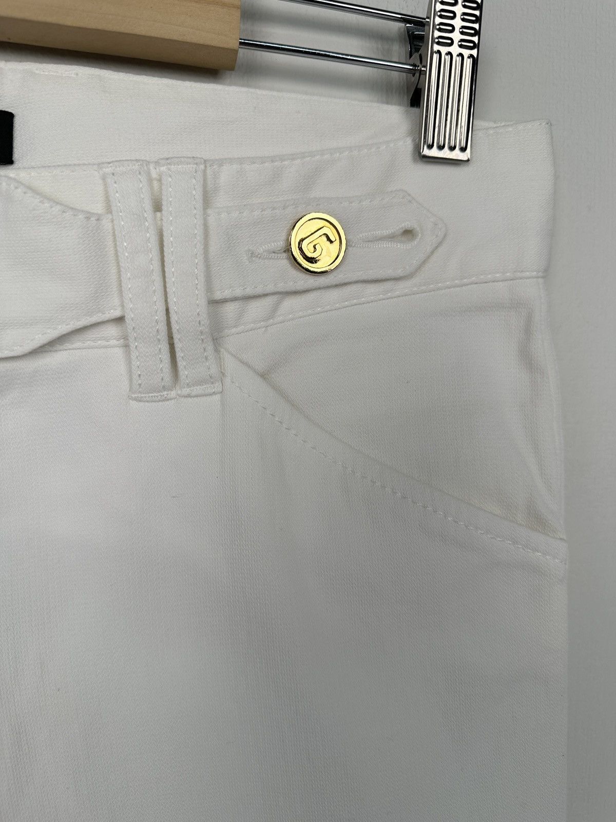 Dolce & Gabbana Y2K DOLCE & GABBANA Flared White Jeans Pants Gold Button Size 25" / US 0 / IT 36 - 6 Thumbnail