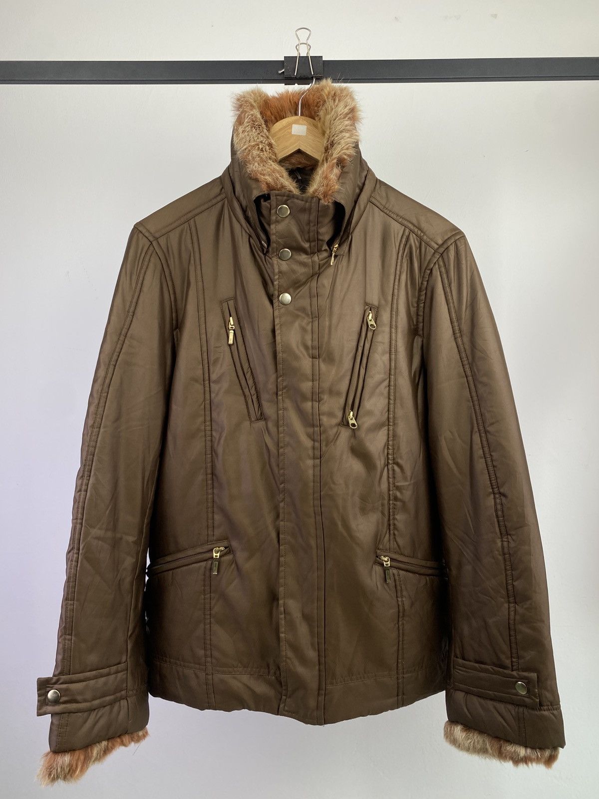 Japanese Brand 2000’s semanticdesign Fur Trimmed Collar Nylon Jacket Size US L / EU 52-54 / 3 - 1 Thumbnail