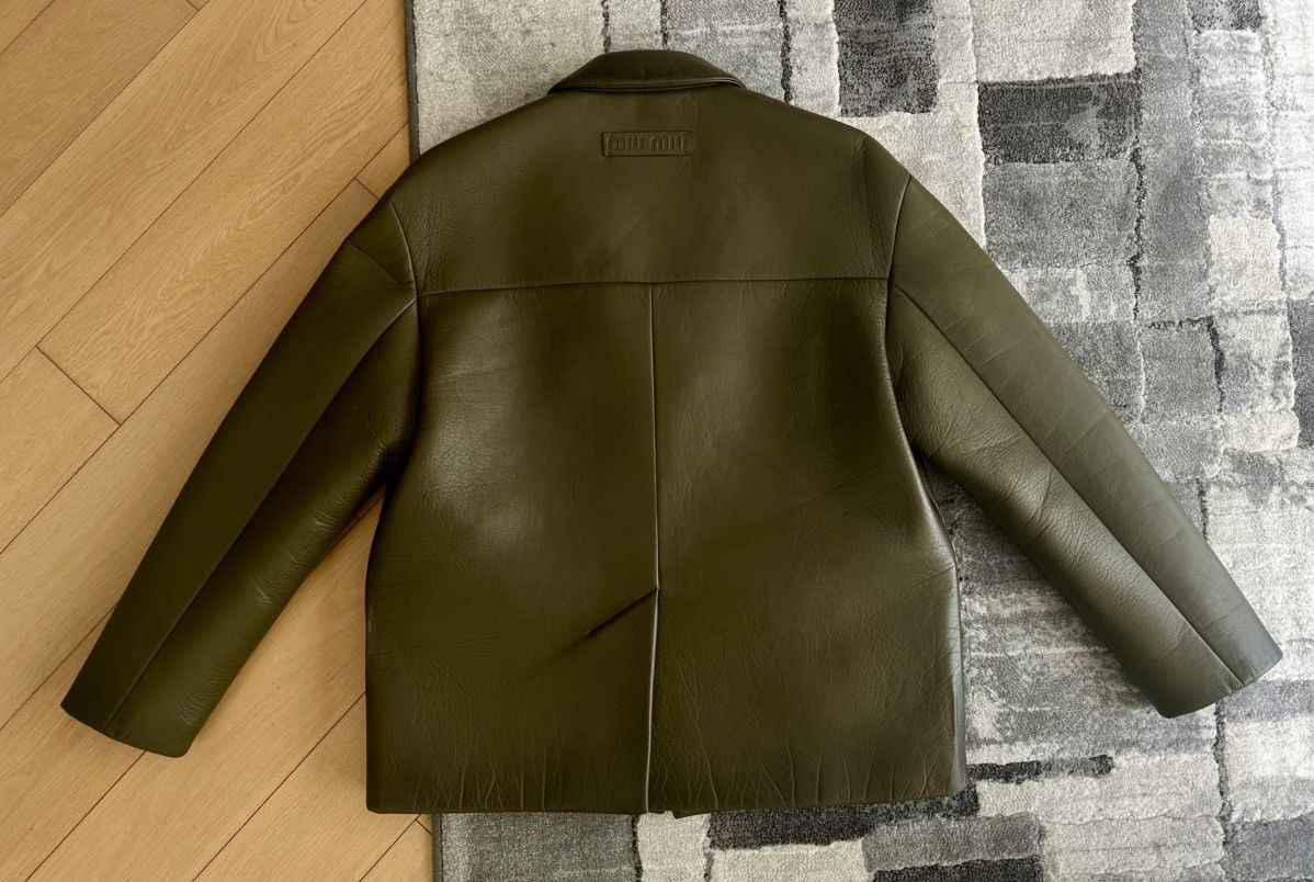 Miu Miu MIU MIU Nappa Leather Jacket in Mossy Green Size US L / EU 52-54 / 3 - 5 Thumbnail