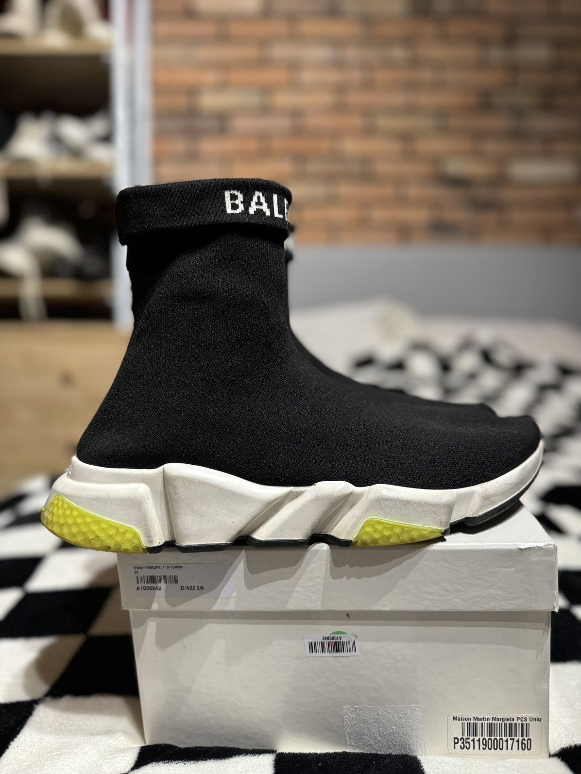 Balenciaga 639 SPEED VOLT BLACK LOGO SOCKS SHOES SNEAKERS Grailed