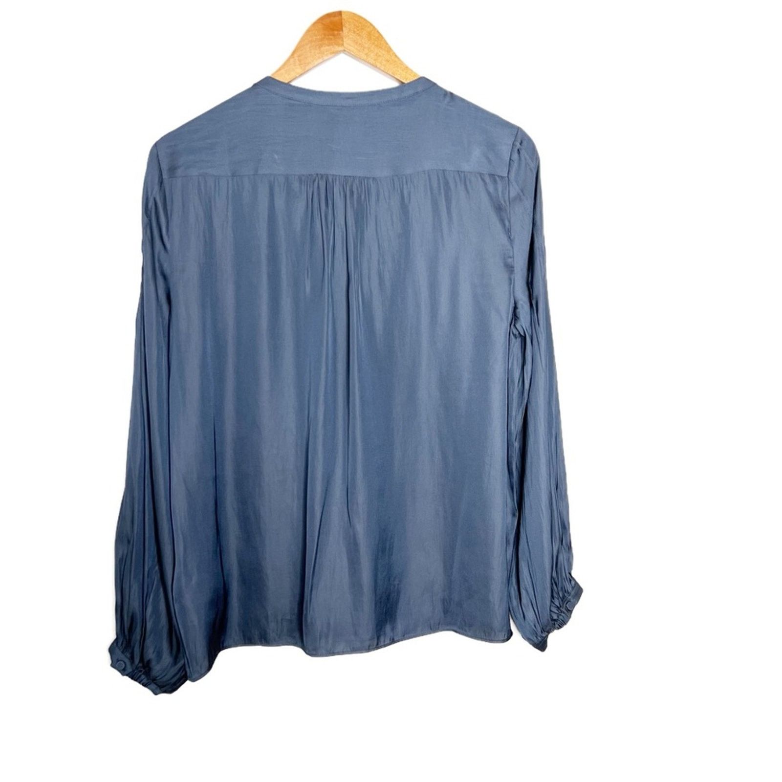 J.Crew New with tag J. Crew Women's Teal Satin Business Blouse Size M / US 6-8 / IT 42-44 - 6 Thumbnail