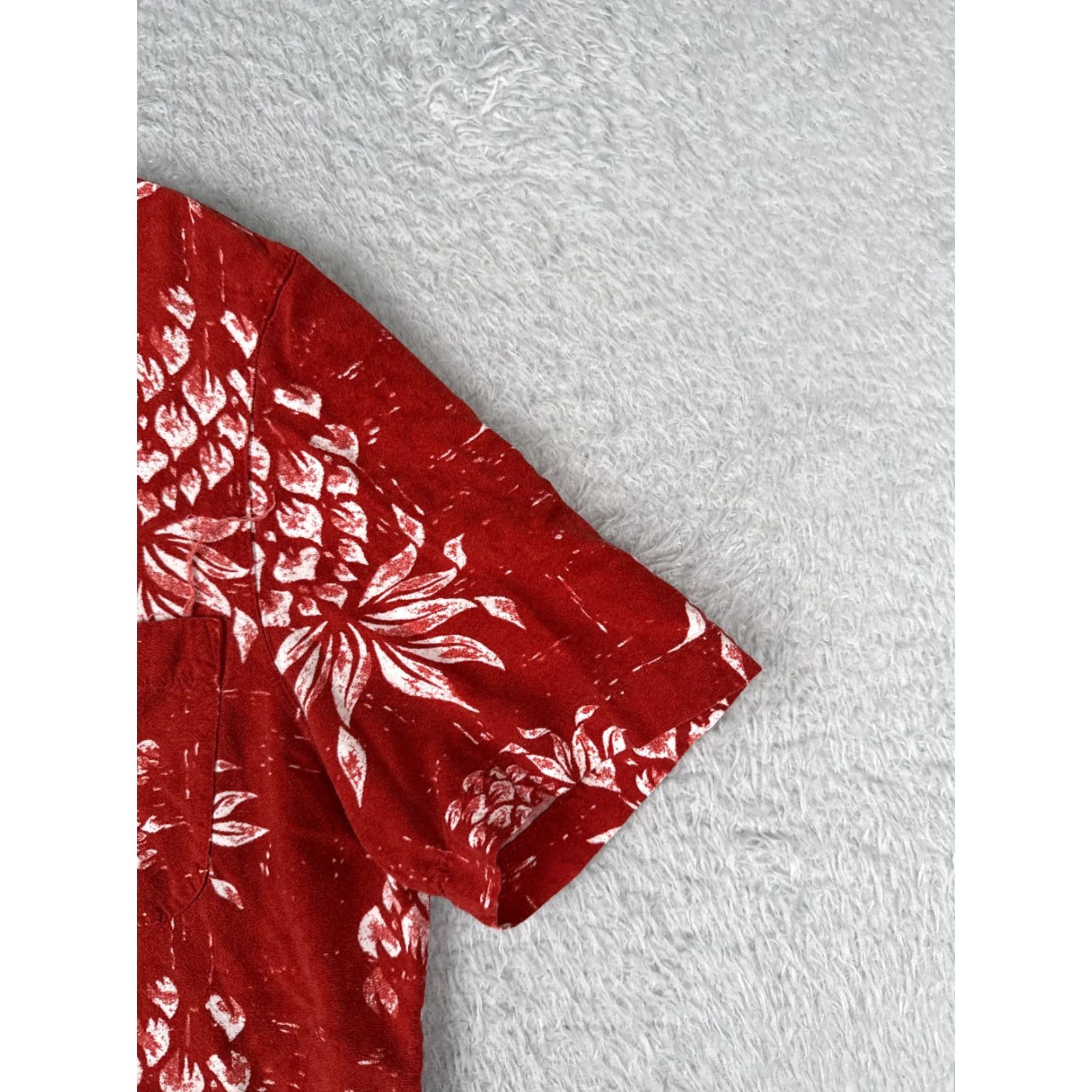 George George Men's Hawaiian Shirt Adult Medium Red Floral Button-Up 100% Rayon Size US M / EU 48-50 / 2 - 2 Thumbnail