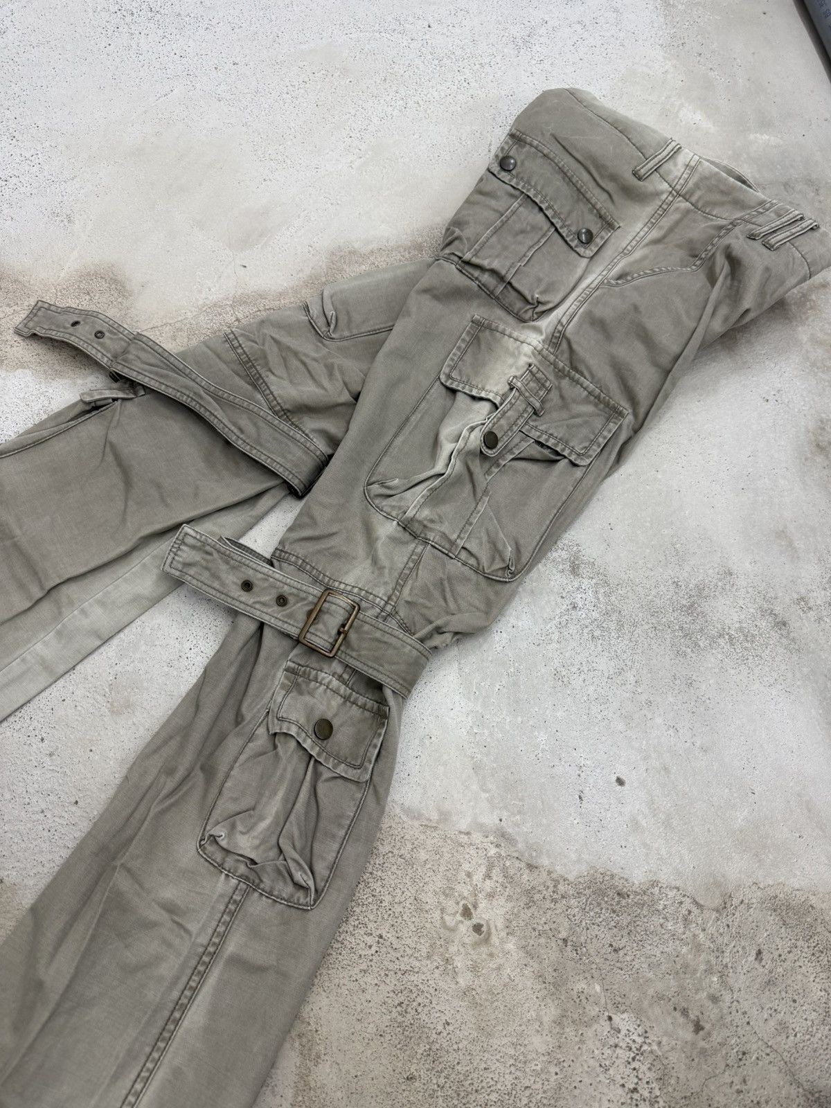 Issey Miyake × Tete Homme Tete Homme Japan Two Tones Faded Bondage Cargo Flared Pants Size US 30 / EU 46 - 21 Thumbnail