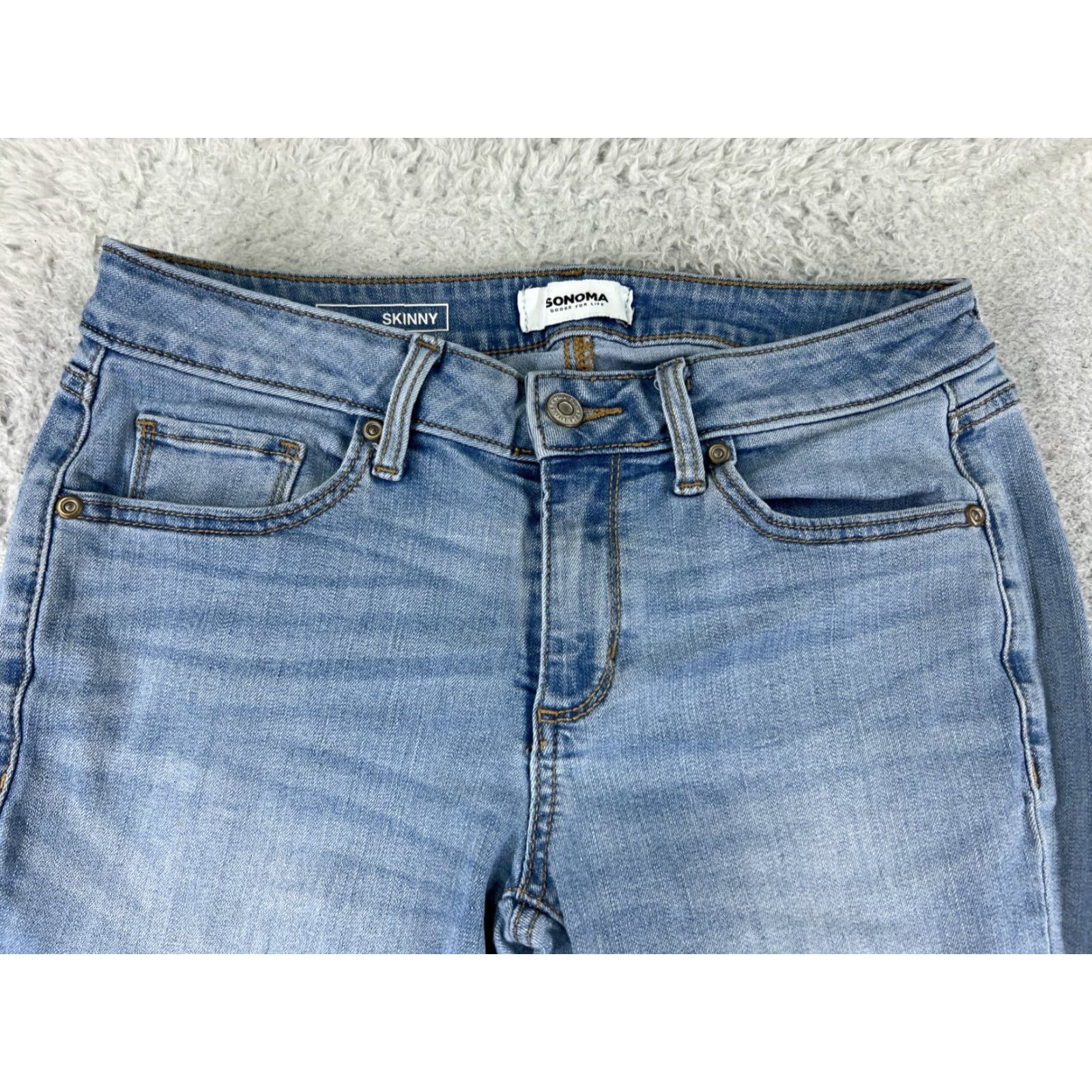 Vintage Sonoma Jeans Womens 4 Blue Denim Bootcut Mid Rise Cotton Blend 26x28 Size 27" / US 4 / IT 40 - 4 Thumbnail