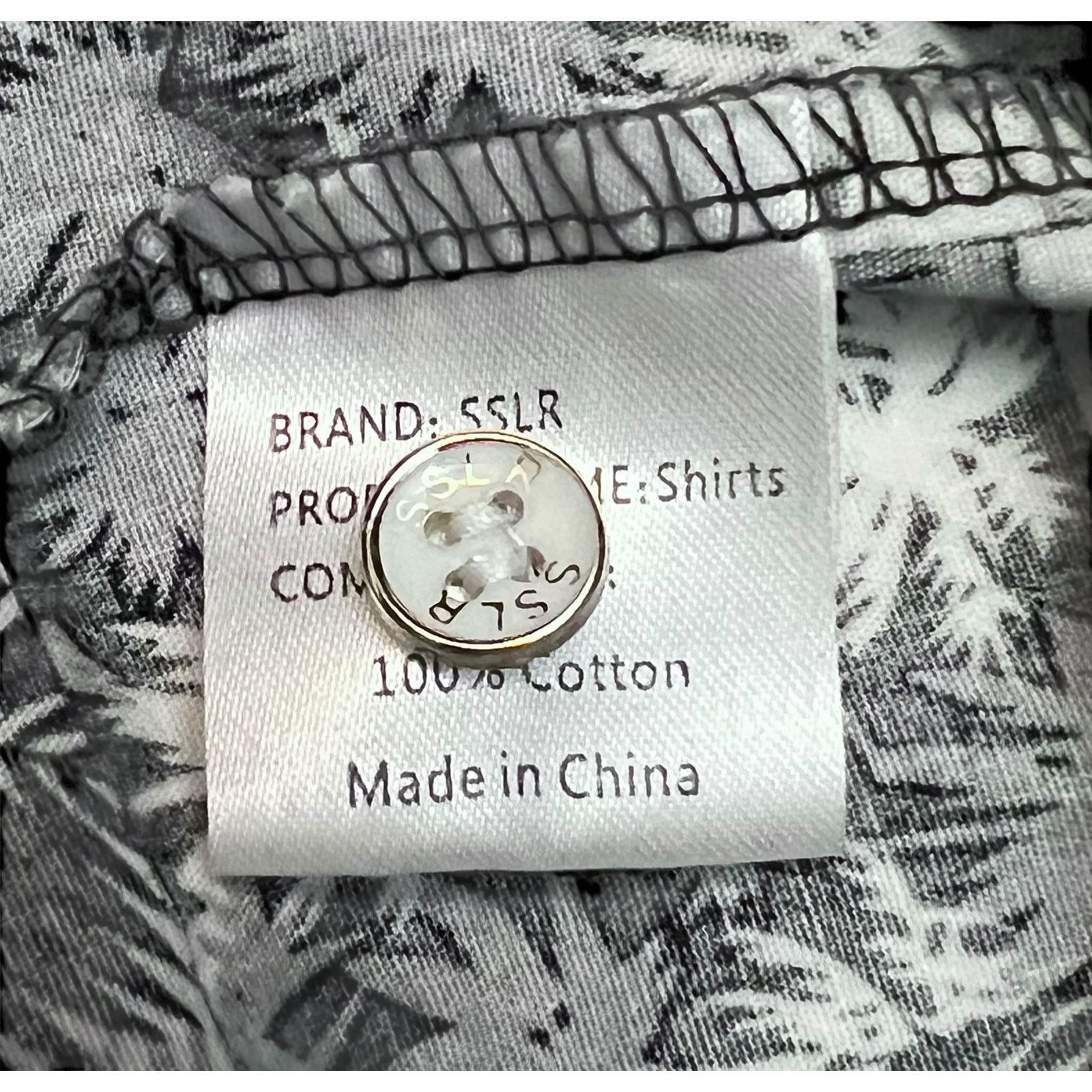 Other SSLR Men’s XL Hawaiian Shirt Black White Patch Floral Aloha Size US XL / EU 56 / 4 - 8 Thumbnail