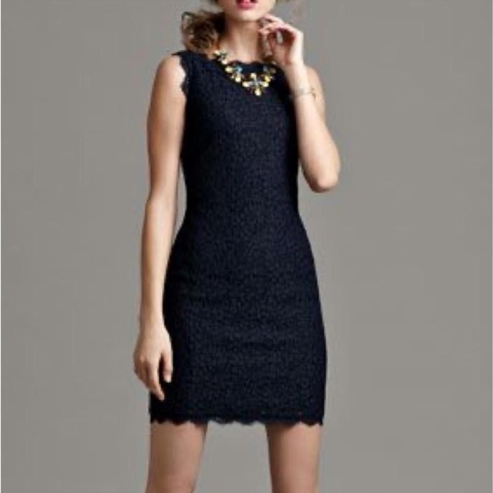 Designer Adrianna Papell l Navy Lace Sheath Dress 12 Size XL / US 12-14 / IT 48-50 - 10 Thumbnail