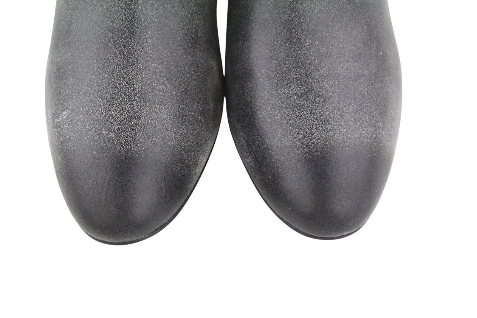 Diesel D-TEXANNE CH EU39 Grey Black Leather Cuban Heel Boots 41120 Size US 8 / IT 38 - 5 Thumbnail