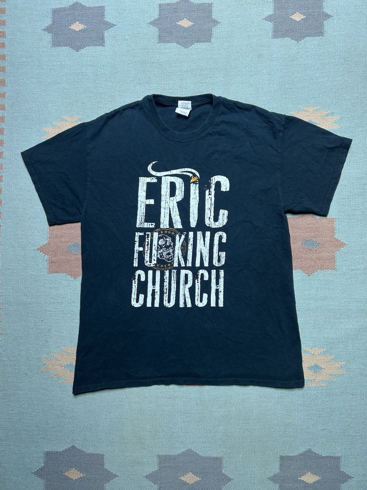 Vintage Vtg t shirt Eric fu*king Church country music skull large Size US L / EU 52-54 / 3 - 1 Thumbnail