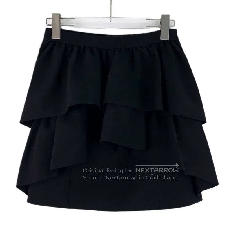 Saint Laurent Paris Saint Laurent Paris Black Wool Skater Half Skirt Size 37" - 1 Thumbnail