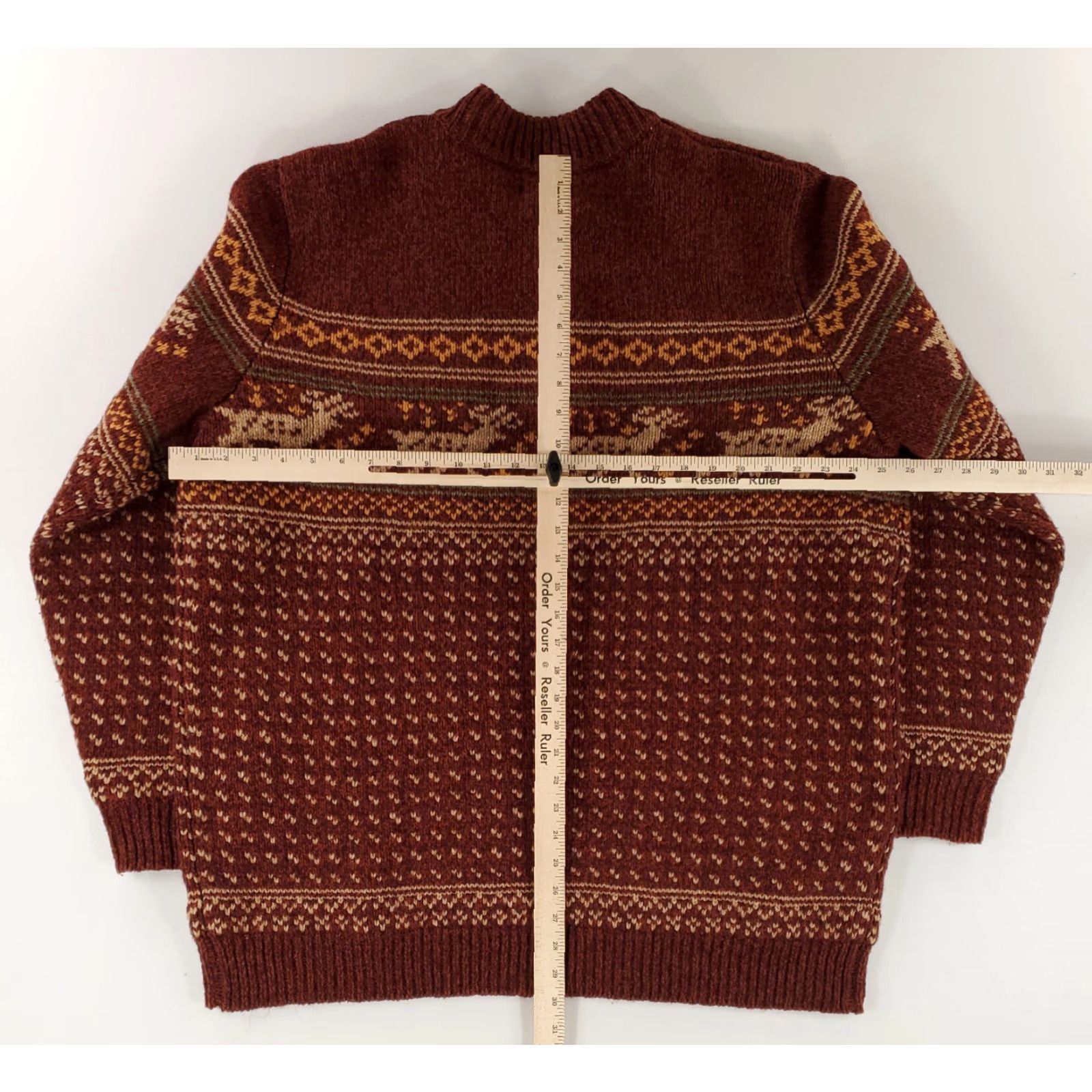 Vintage LL Bean Sweater Henley Nordic Lambs Wool Reindeer Red 2 Button Mens XXL Tall Size US XXL / EU 58 / 5 - 8 Thumbnail