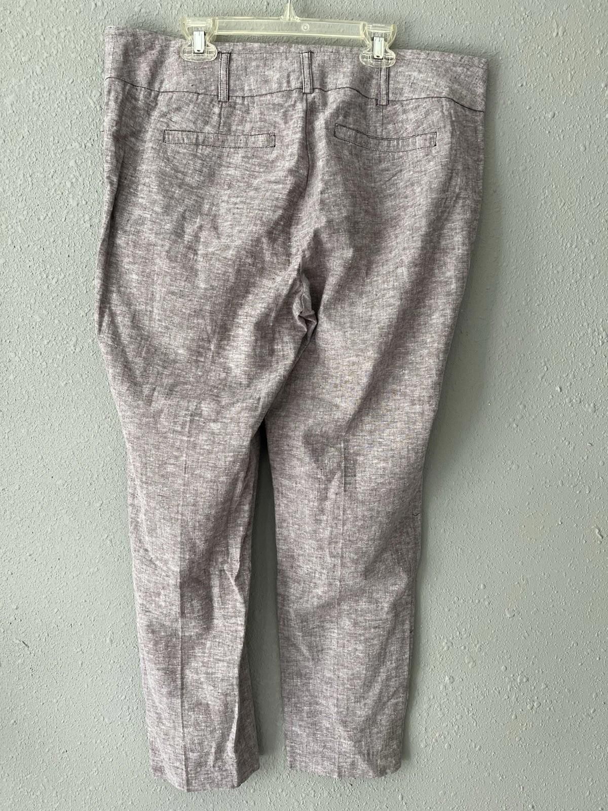 Designer New York & Co The 7th Ave Linen Blend Straight Leg Sz 10 Size 32" / US 10 / IT 46 - 2 Thumbnail