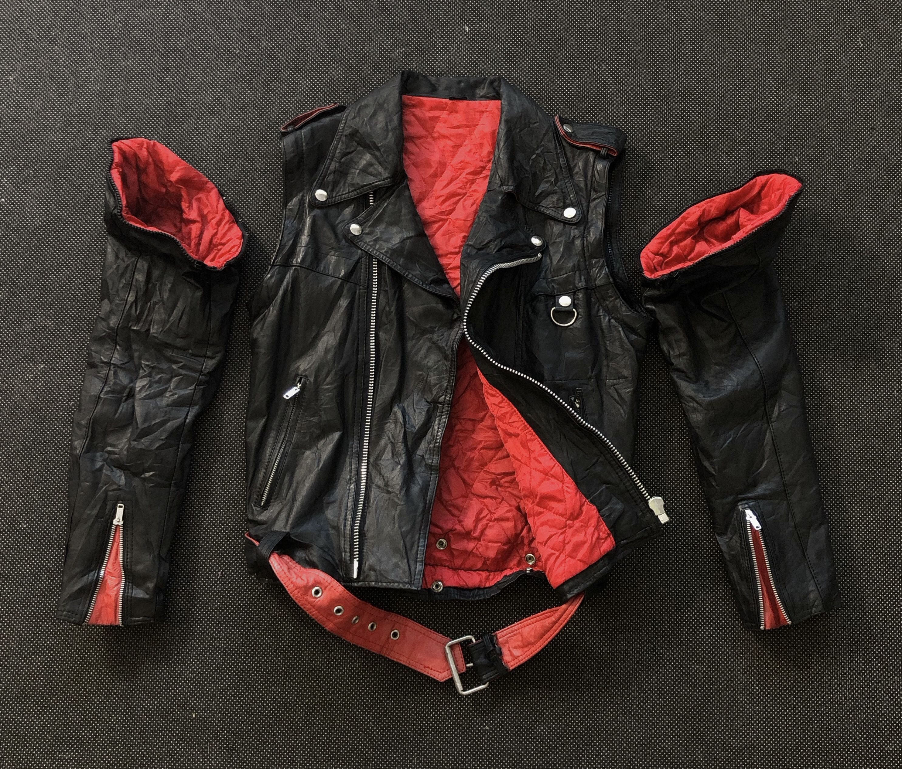 Japanese Brand SICK🔥80’S JAPAN COWHIDE DOUBLE COLLAR BONDAGE JACKET Size US S / EU 44-46 / 1 - 2 Thumbnail
