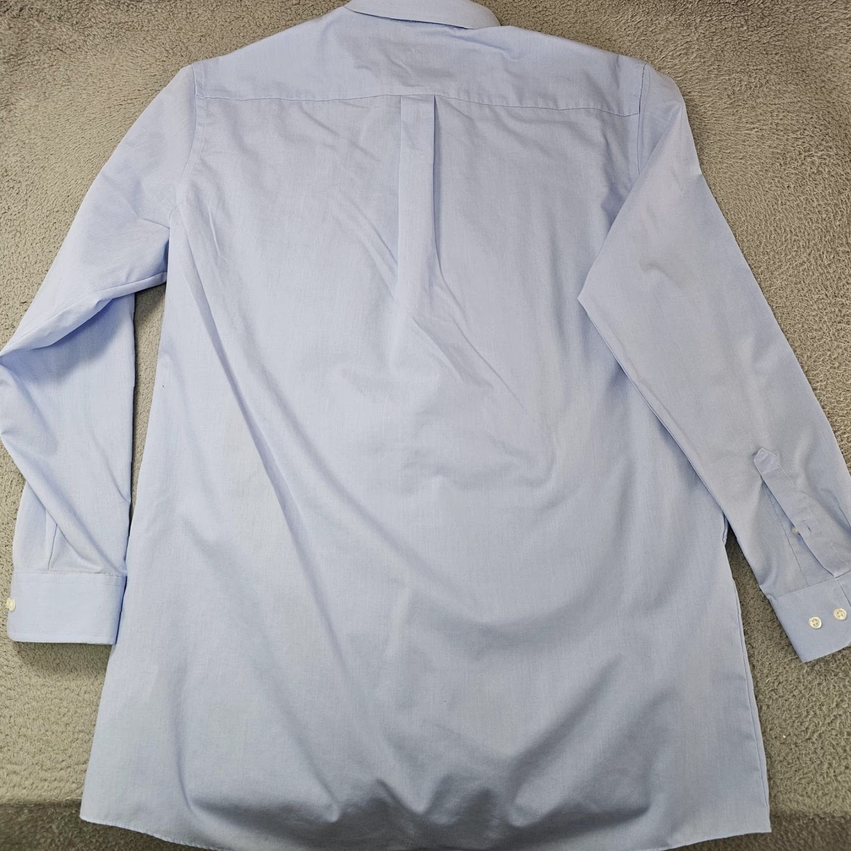 Stafford Stafford Dress Shirt Men 17.5 35-37 X-Tall Blue Performance Cotton Broadcloth Shirt Mens Big & Tall Size 48R - 6 Thumbnail