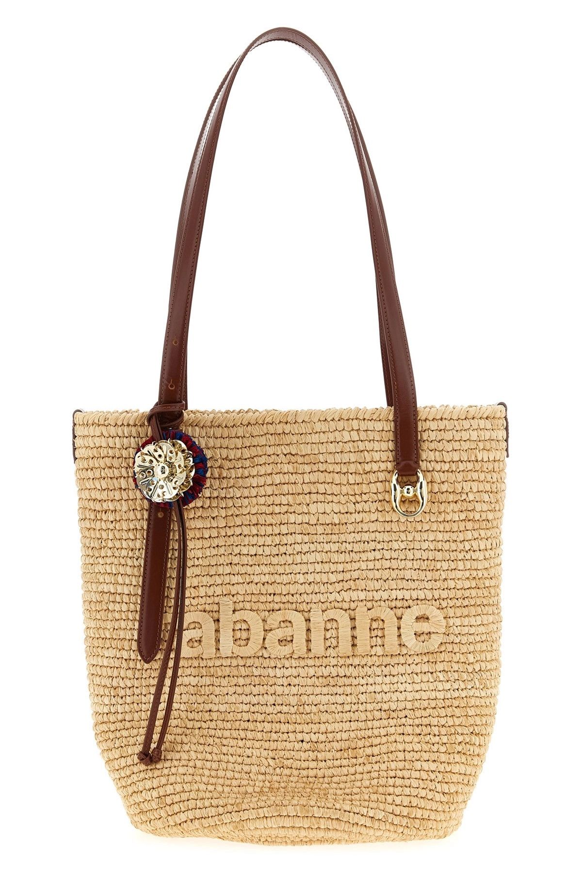 Paco Rabanne 'Natural Raffia Tote Bag' shopping bag Size ONE SIZE - 1 Thumbnail